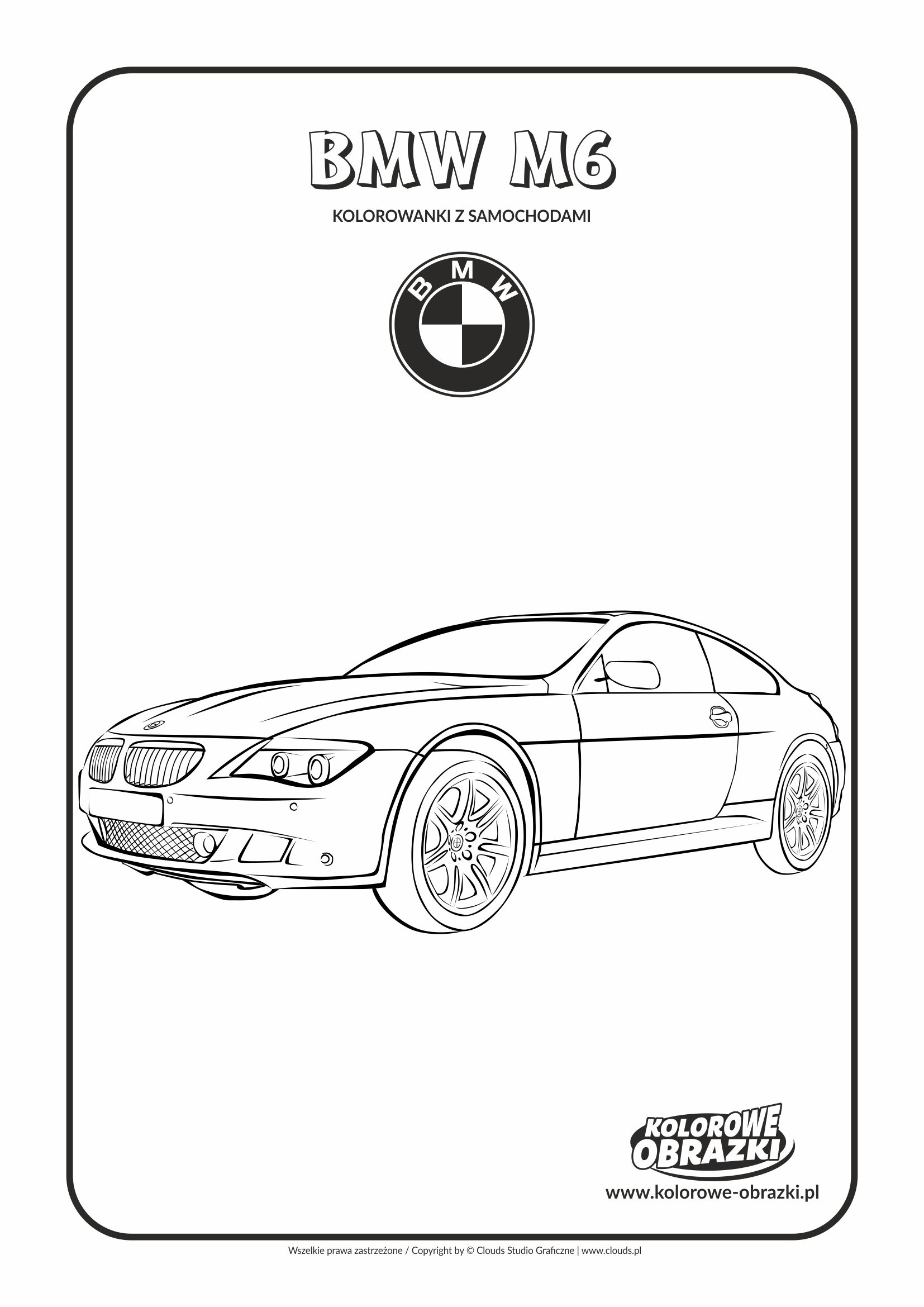 Kolorowanki dla dzieci - Pojazdy / BMW M6. Kolorowanka z BMW M6