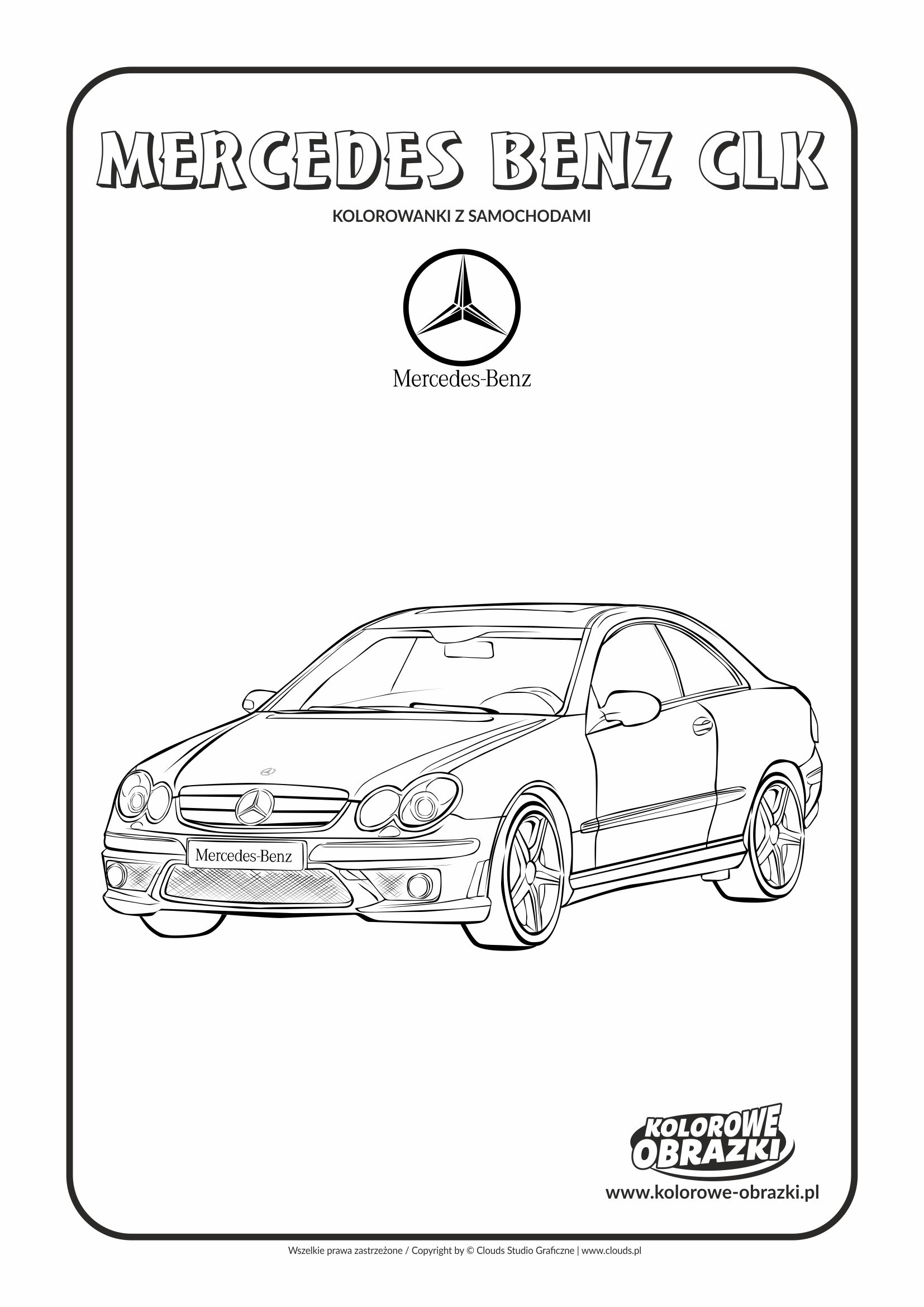 Kolorowanki dla dzieci - Pojazdy / Mercedes-Benz CLK. Kolorowanka z Mercedesem-Benz CLK