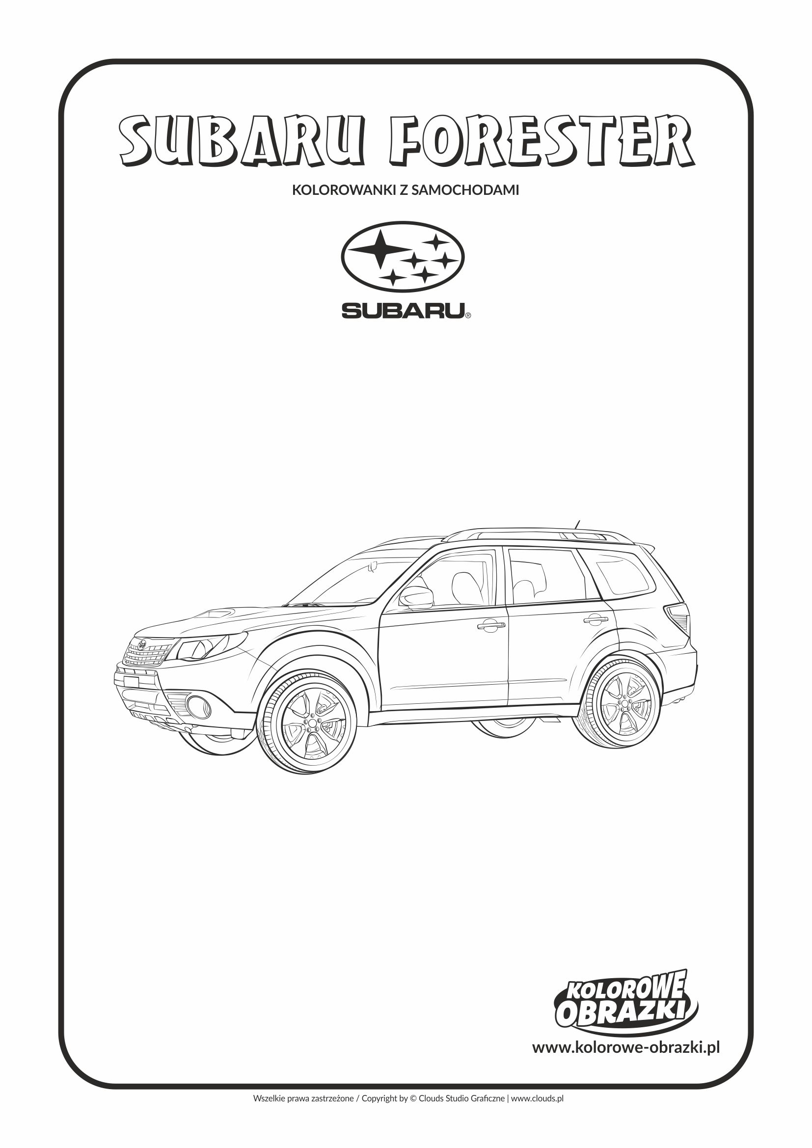 Kolorowanki dla dzieci - Pojazdy / Subaru Forester. Kolorowanka z Subaru Forester
