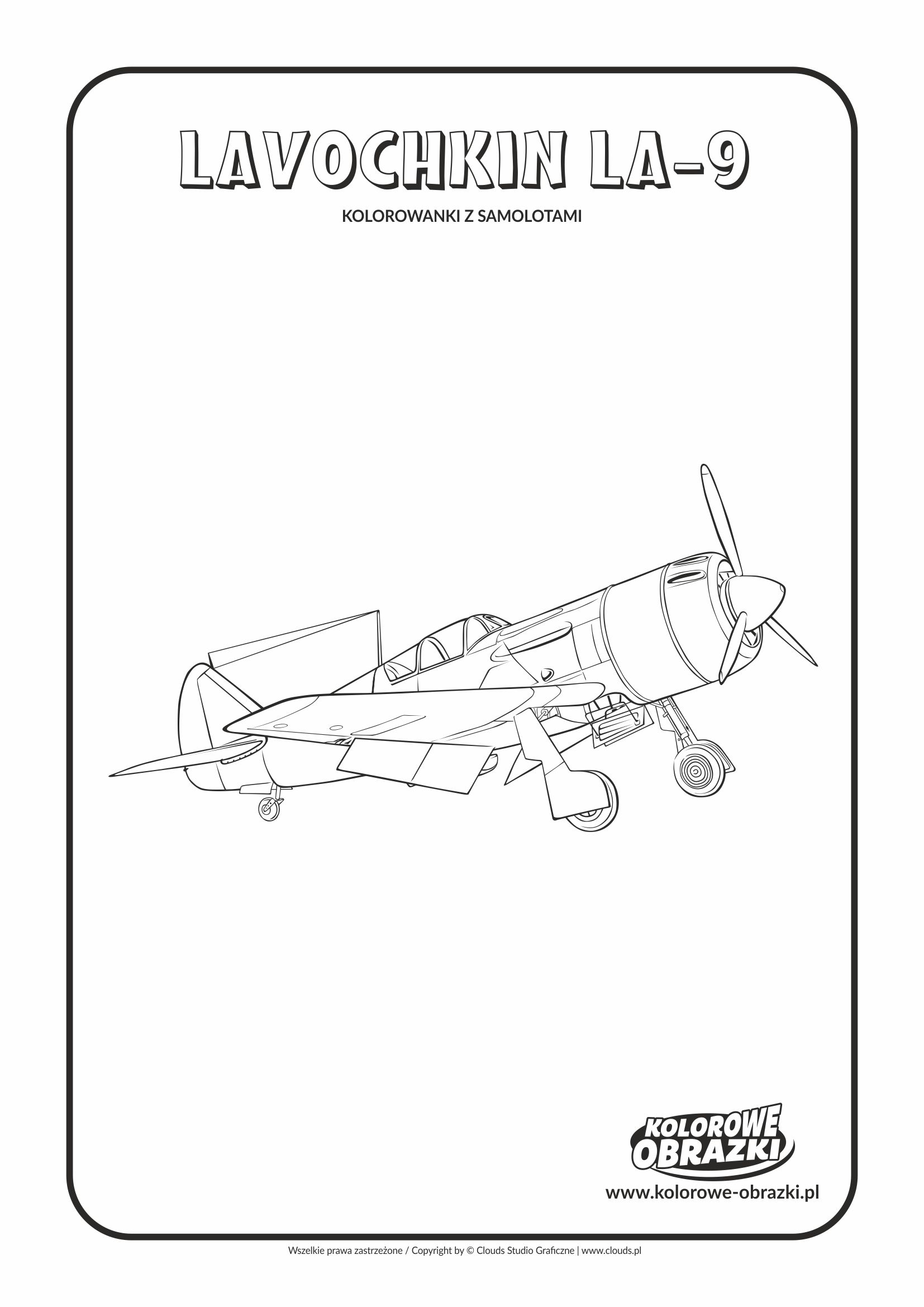 Kolorowanki dla dzieci - Pojazdy / Lavochkin La-9. Kolorowanka z Lavochkinem La-9