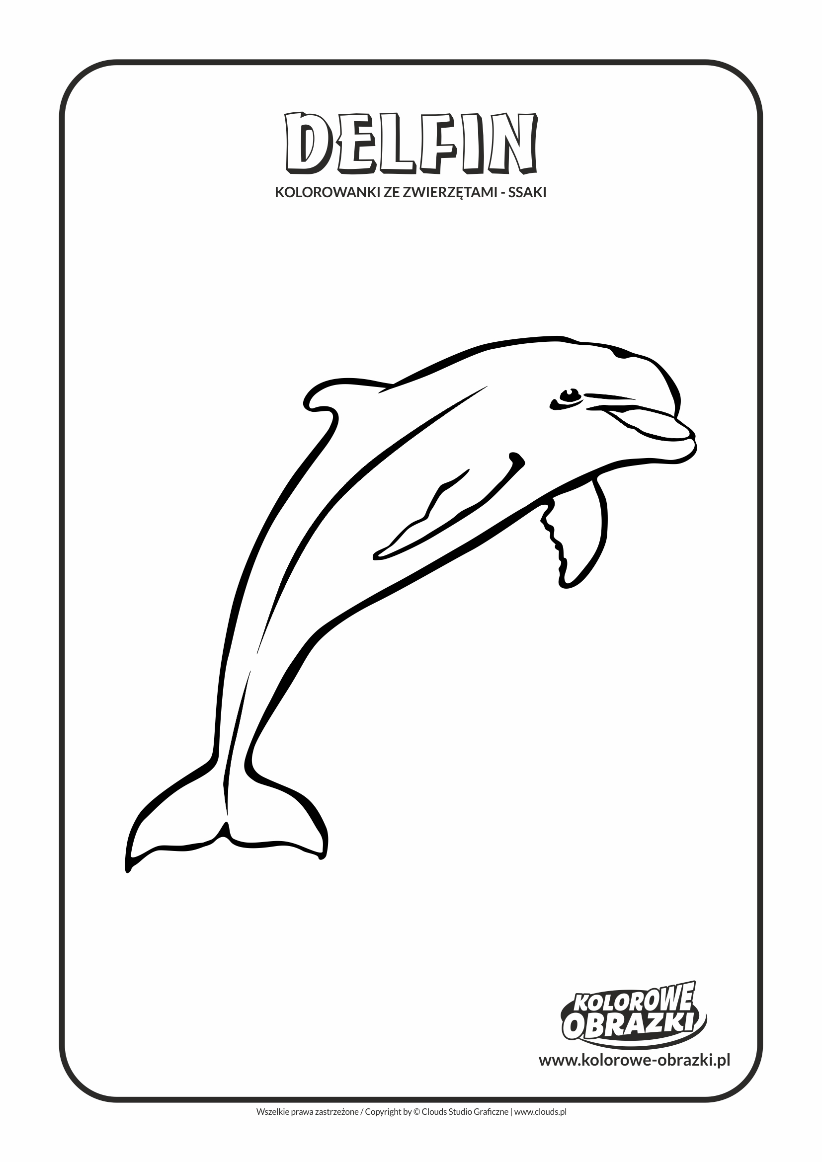 Kolorowanki dla dzieci - Zwierzęta / Delfin