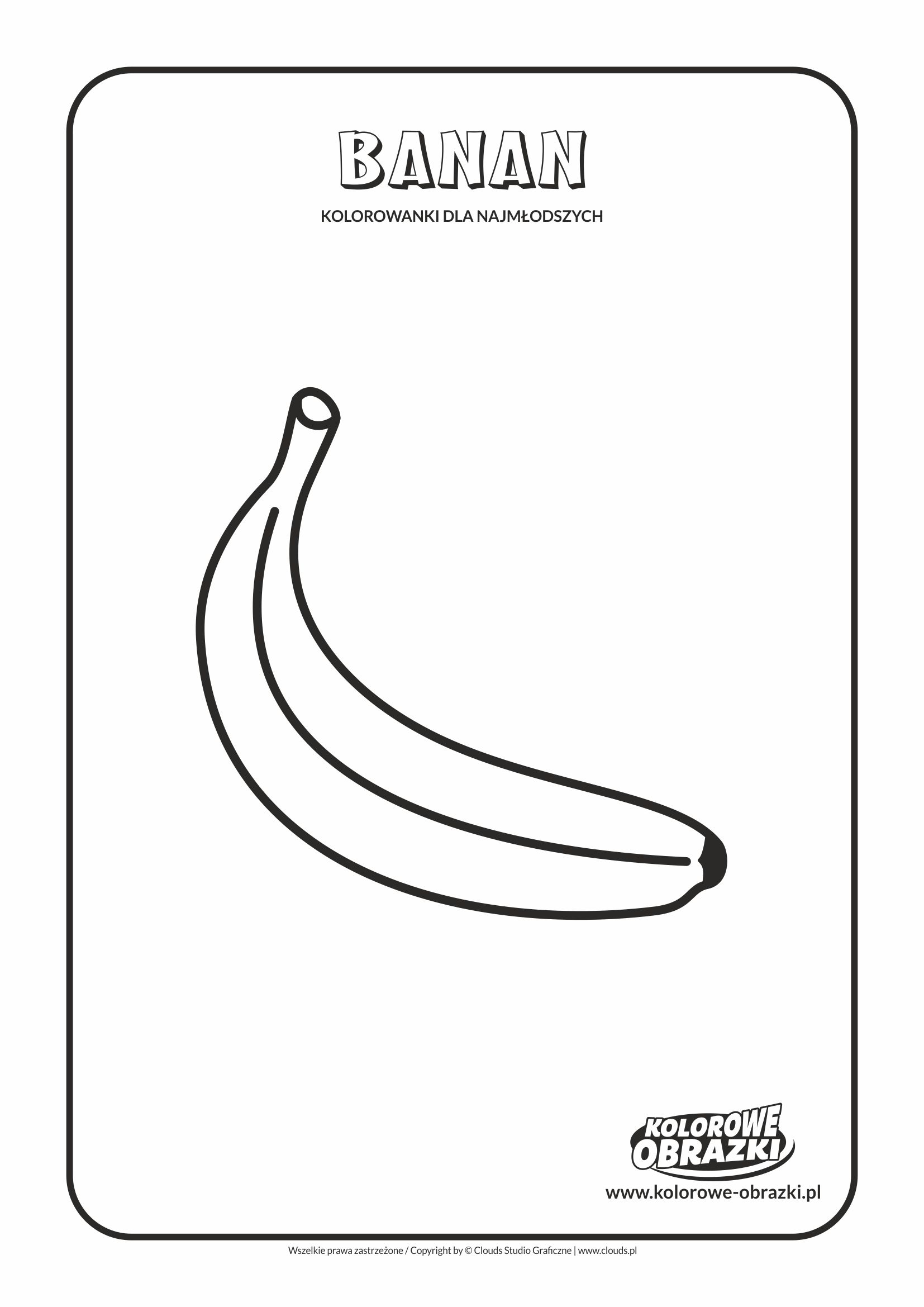 Proste kolorowanki dla najmłodszych - Owoce / Banan. Kolorowanka z bananem