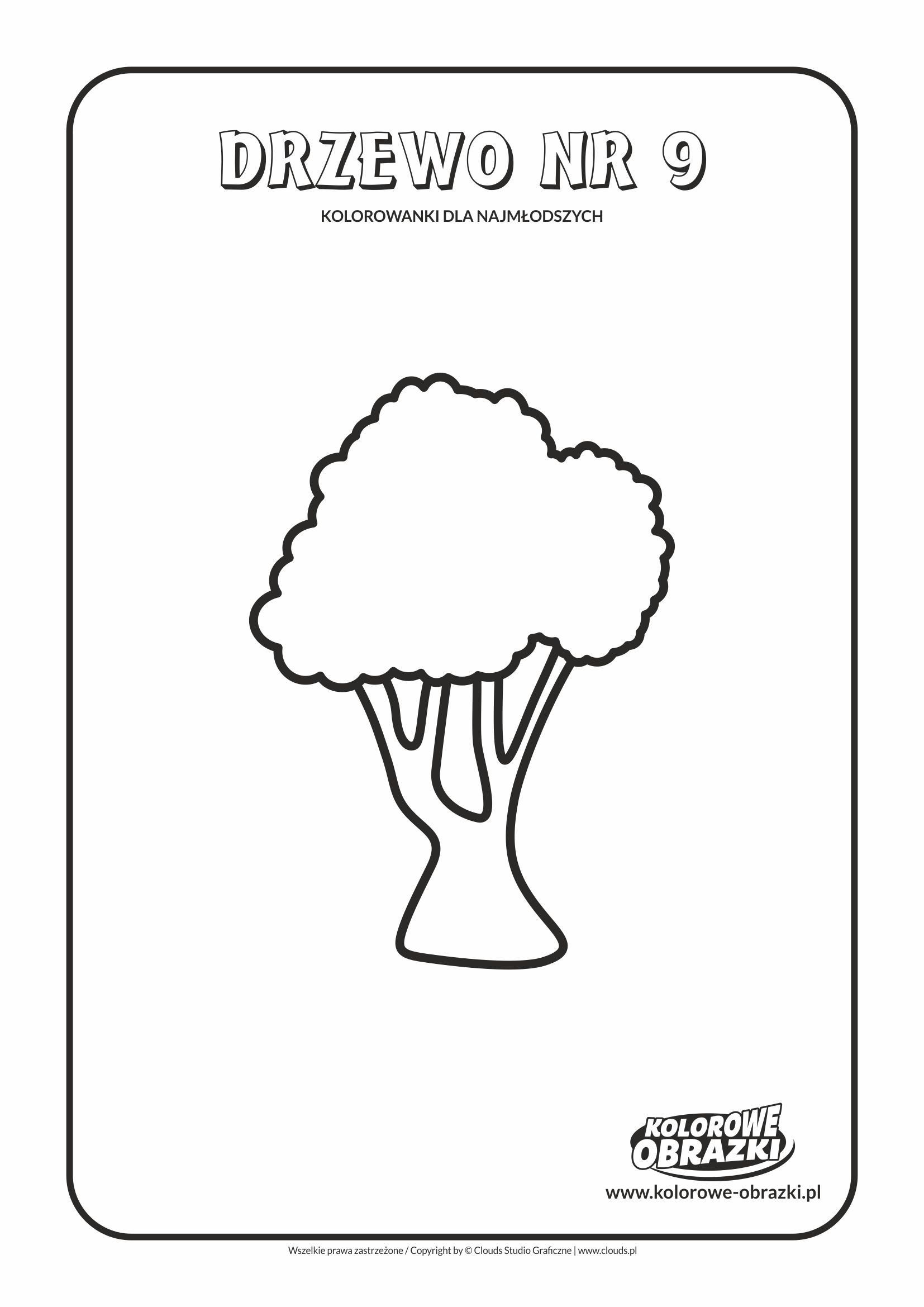 Proste kolorowanki dla najmłodszych - Drzewa / Drzewo nr 9. Kolorowanka z drzewem