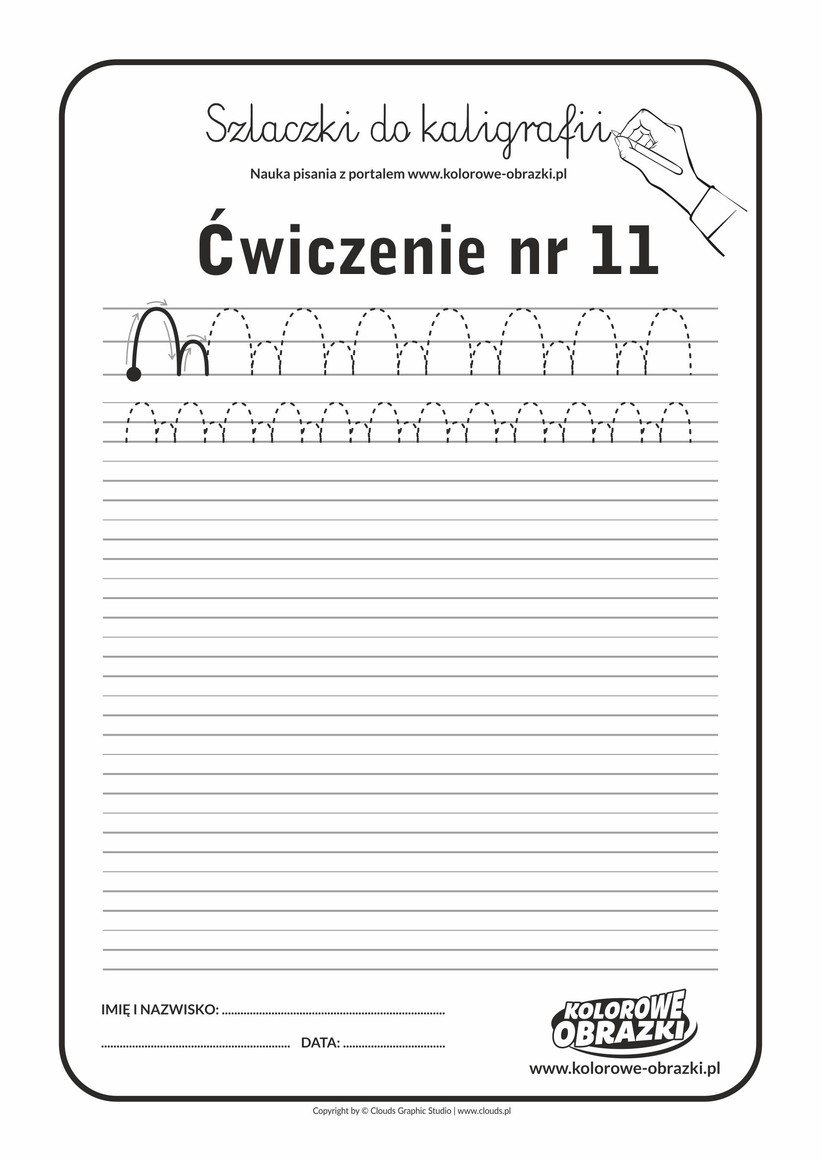 Kaligrafia dla dzieci - Ćwiczenia kaligraficzne / Szlaczki / Ćwiczenie nr 11
