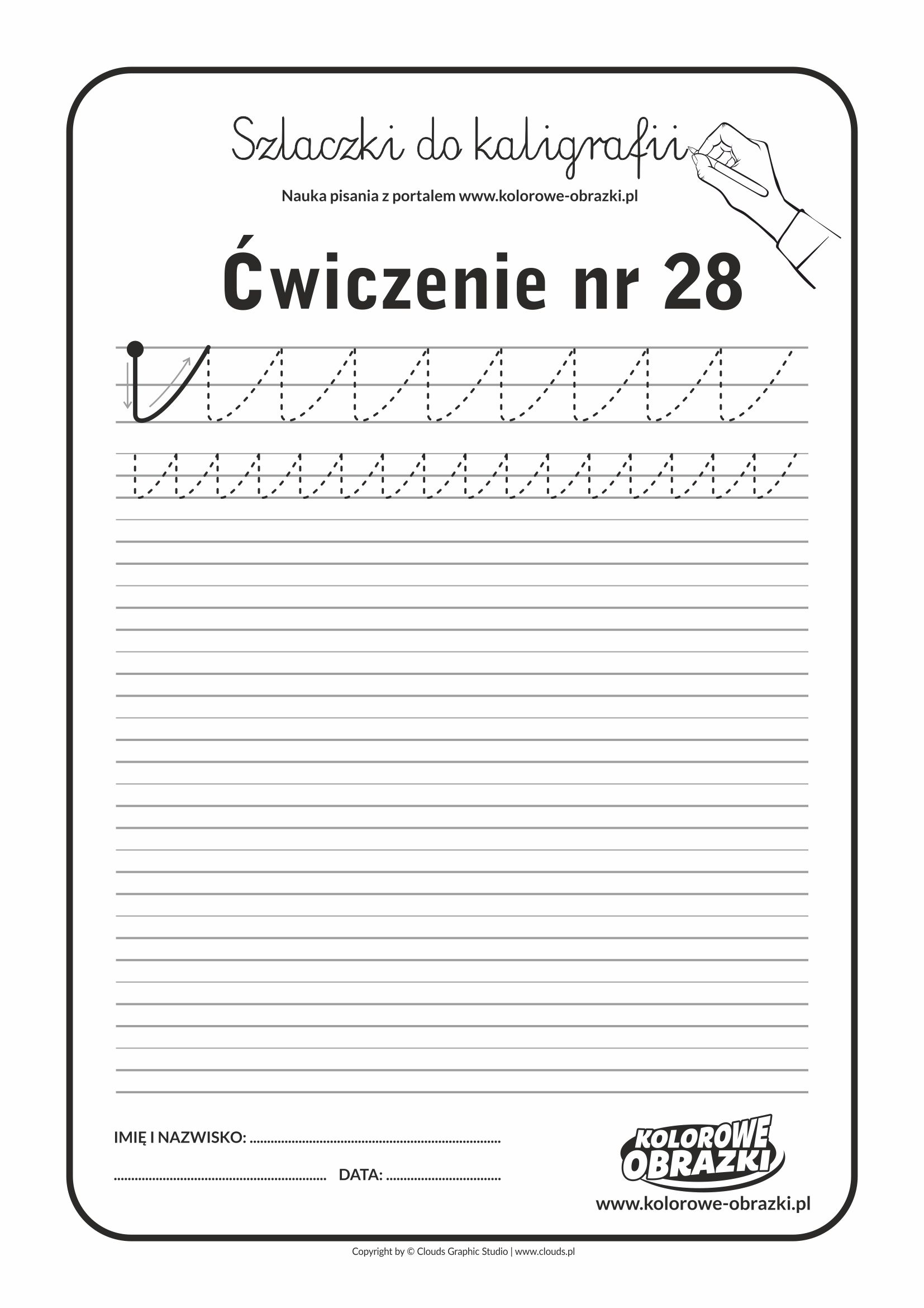 Kaligrafia dla dzieci - Ćwiczenia kaligraficzne / Szlaczki / Ćwiczenie nr 28