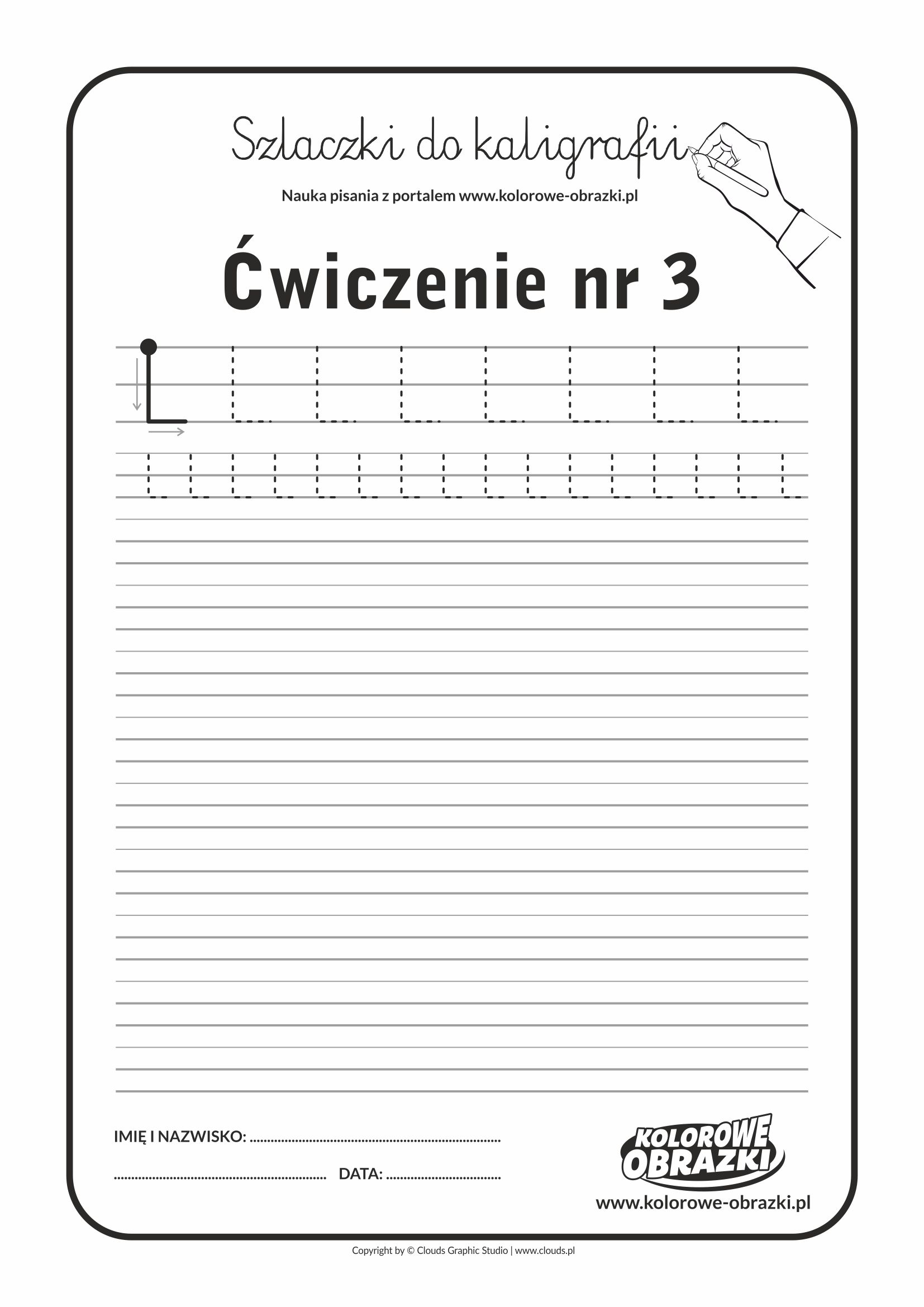 Kaligrafia dla dzieci - Ćwiczenia kaligraficzne / Szlaczki / Ćwiczenie nr 3