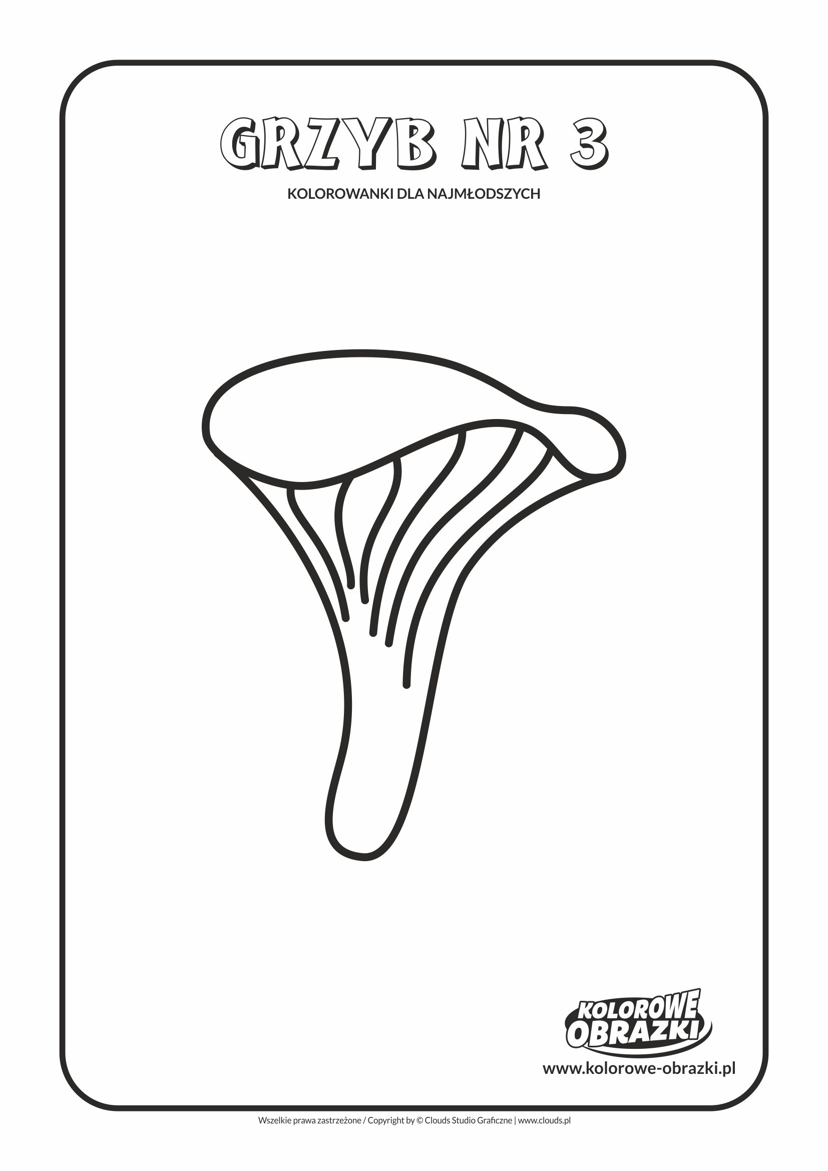 Proste kolorowanki dla najmłodszych - Grzyby / Grzyb nr 3. Kolorowanka z grzybem