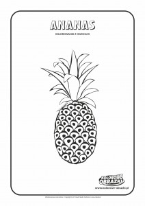 Kolorowanki dla dzieci - Rośliny / Ananas. Kolorowanka z ananasem