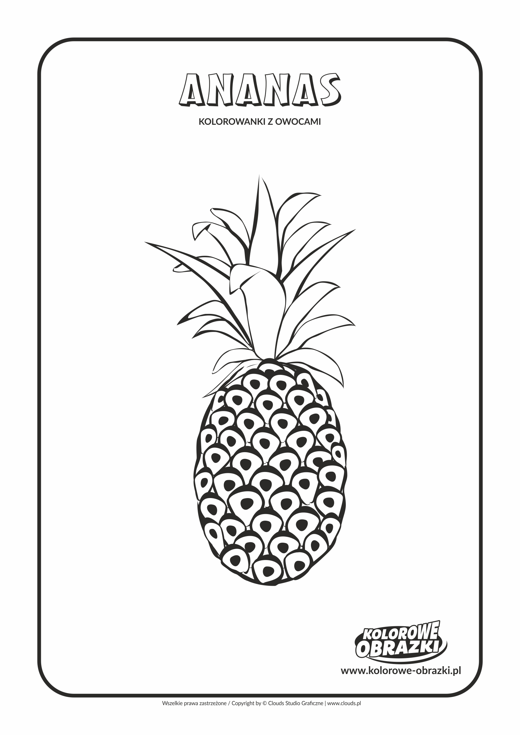 Kolorowanki dla dzieci - Rośliny / Ananas. Kolorowanka z ananasem