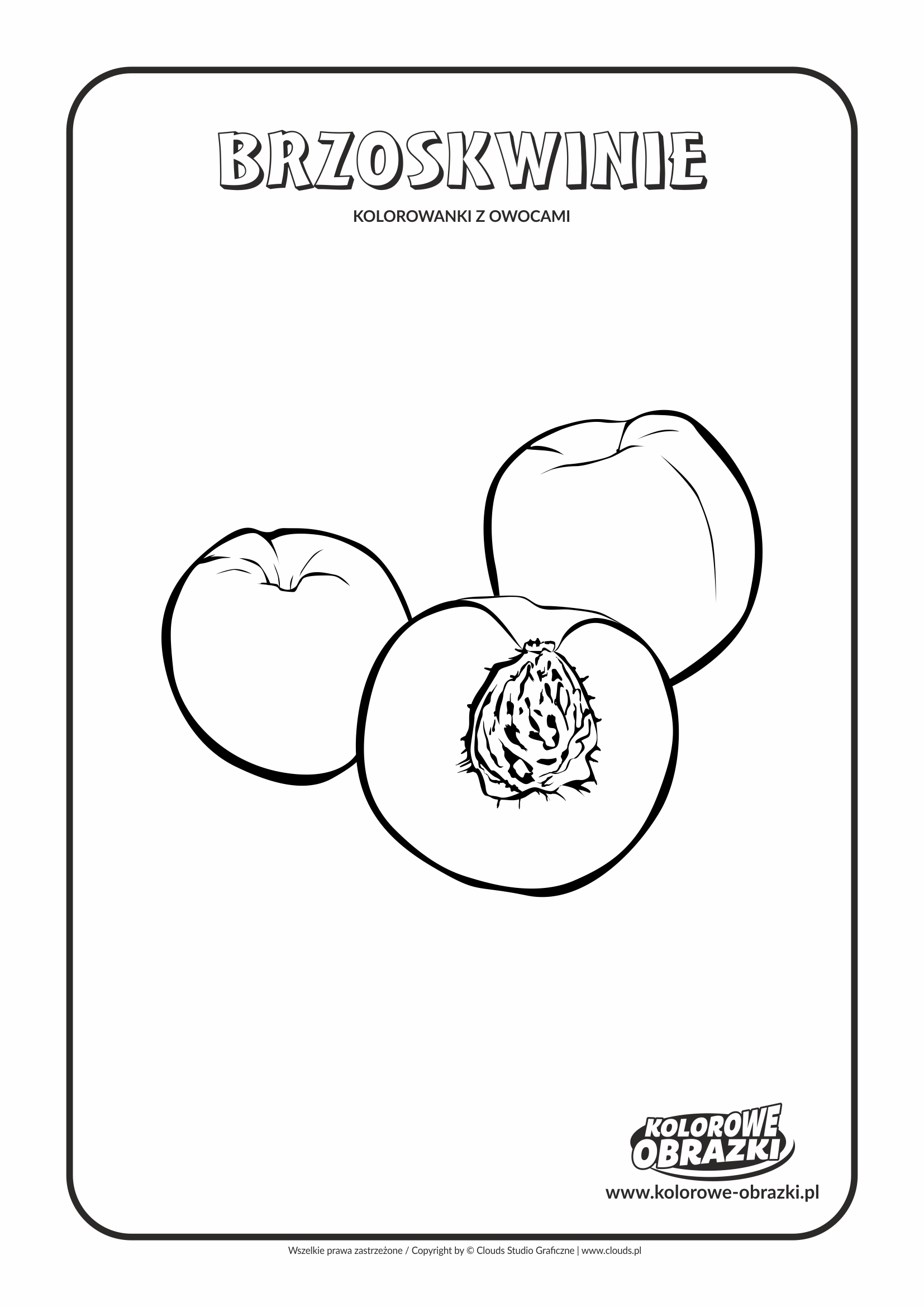 Kolorowanki dla dzieci - Rośliny / Brzoskwinie. Kolorowanka z brzoskwiniami