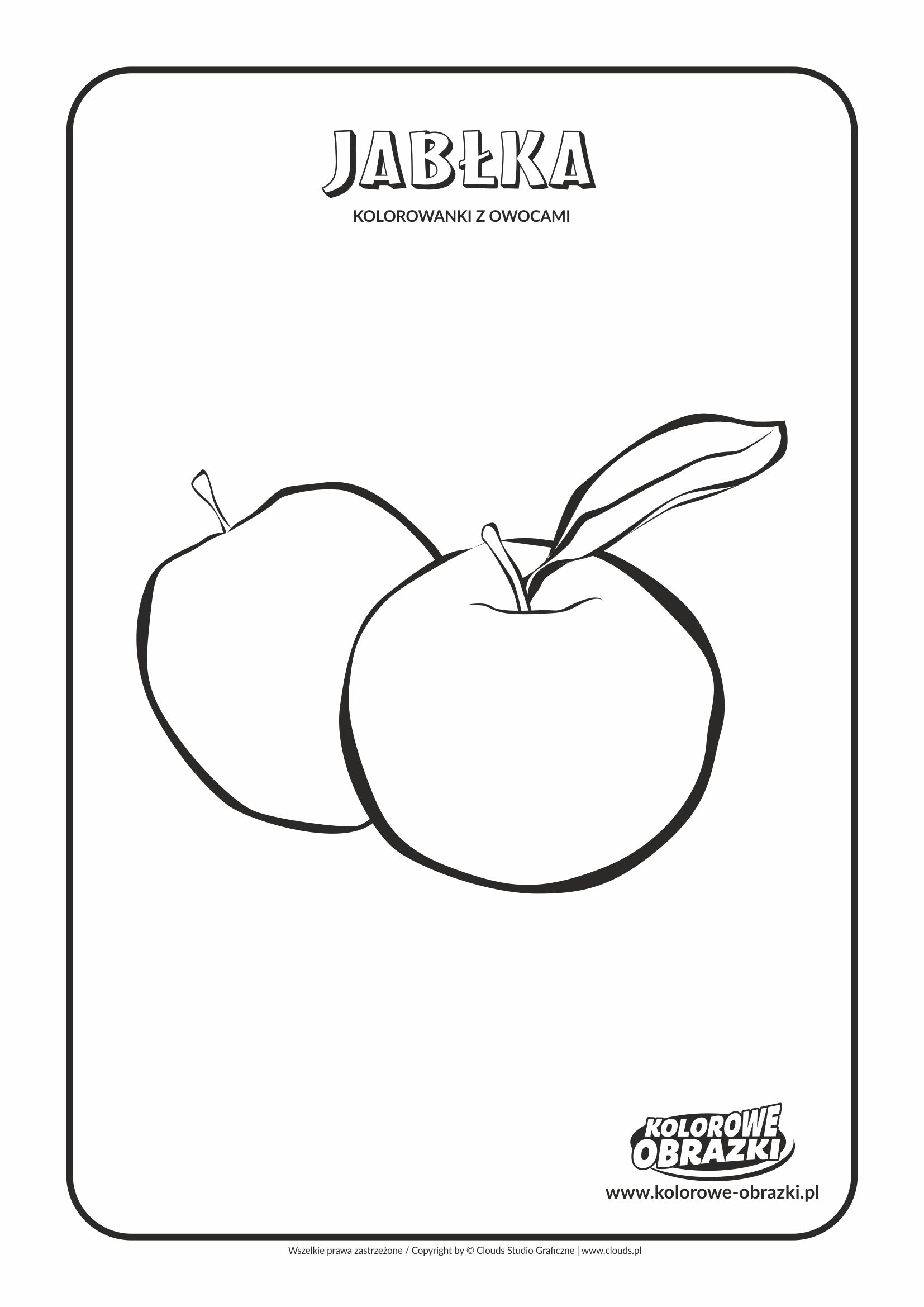 Kolorowanki dla dzieci - Rośliny / Jabłka. Kolorowanka z jabłkami