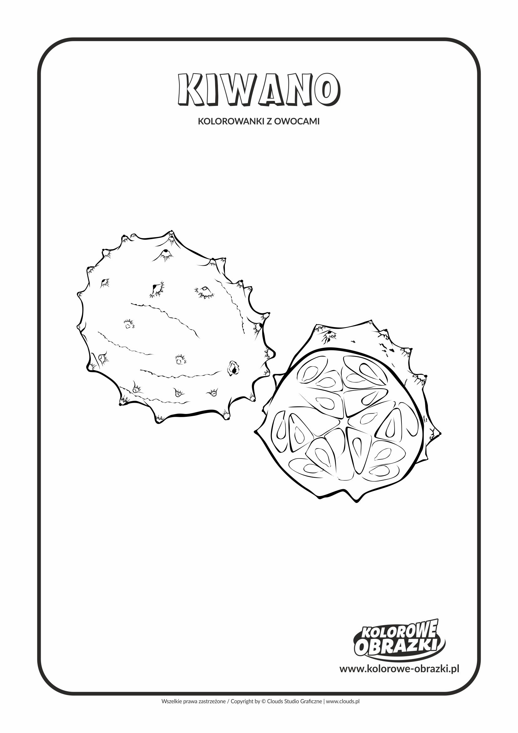 Kolorowanki dla dzieci - Rośliny / Kiwano. Kolorowanka z kiwano