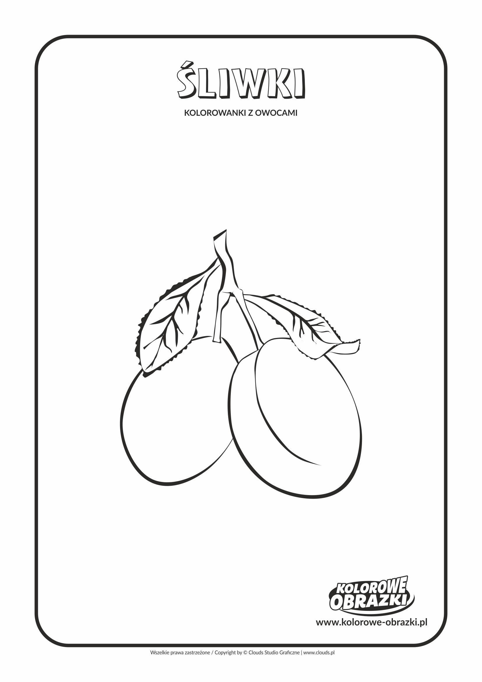 Kolorowanki dla dzieci - Rośliny / Śliwki. Kolorowanka ze śliwkami