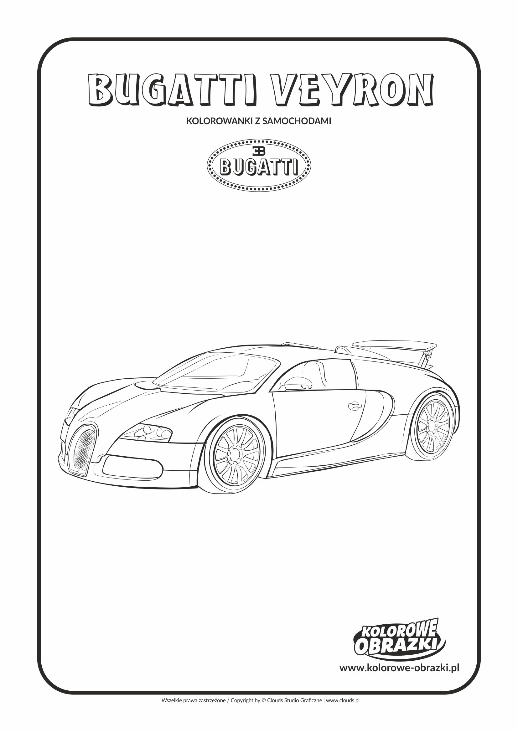 Kolorowanki dla dzieci - Pojazdy / Bugatti Veyron. Kolorowanka z Bugatti Veyron