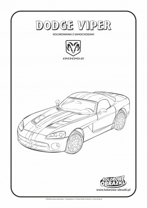 Kolorowanki dla dzieci - Pojazdy / Dodge Viper. Kolorowanka z Dodgem Viper