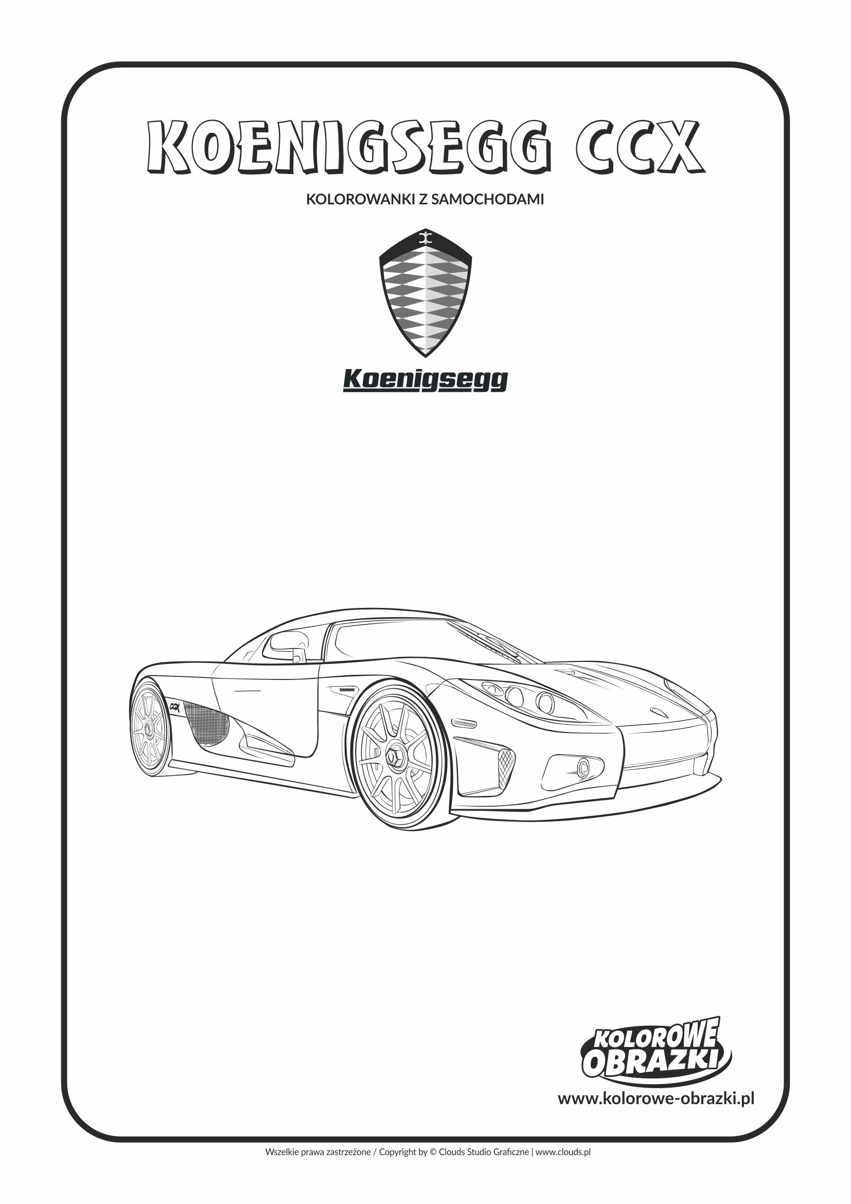 Kolorowanki dla dzieci - Pojazdy / Koenigsegg CCX. Kolorowanka z Koenigsegg CCX