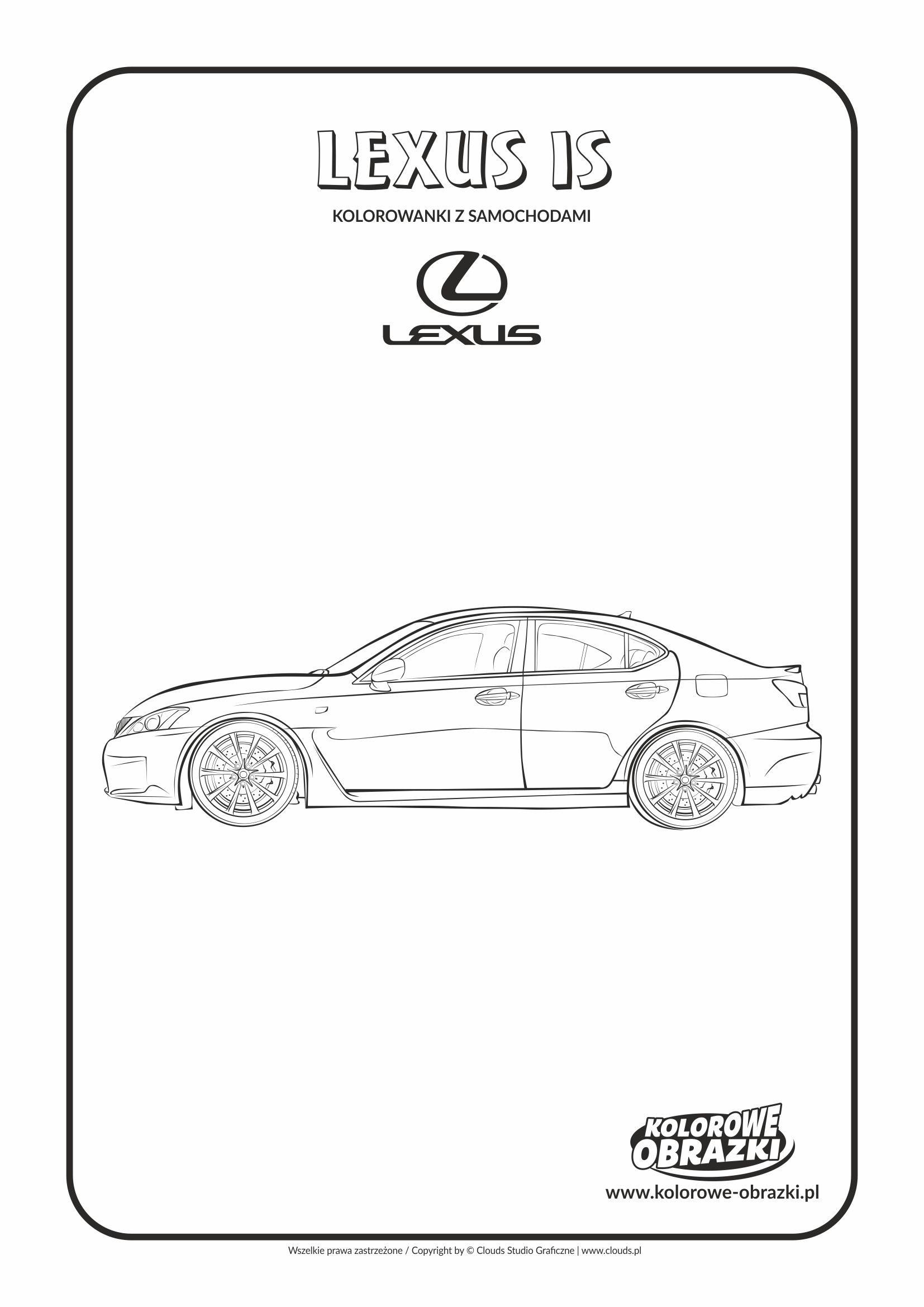 Kolorowanki dla dzieci - Pojazdy / Lexus IS. Kolorowanka z Lexus IS