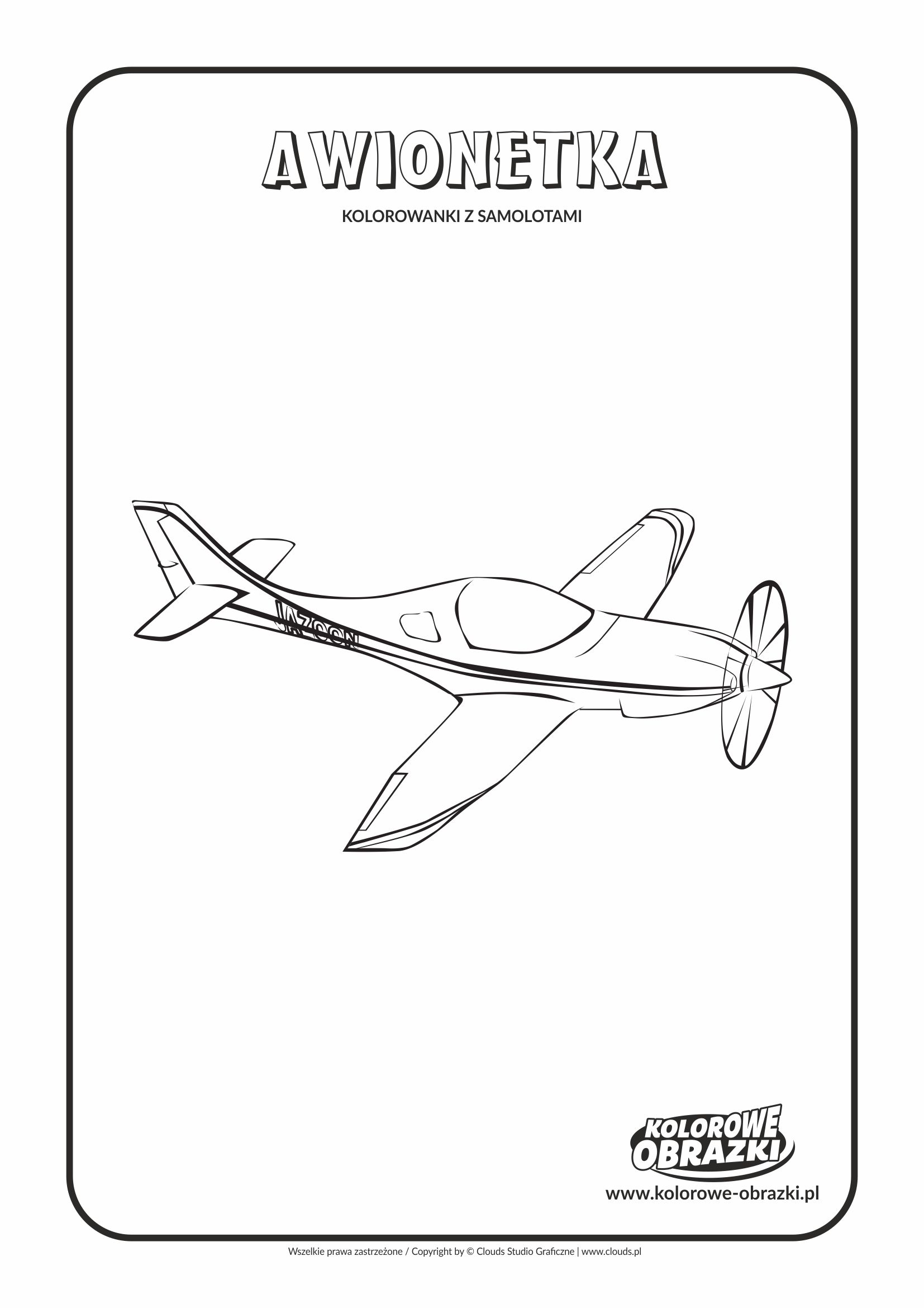Kolorowanki dla dzieci - Pojazdy / Awionetka. Kolorowanka z Awionetką