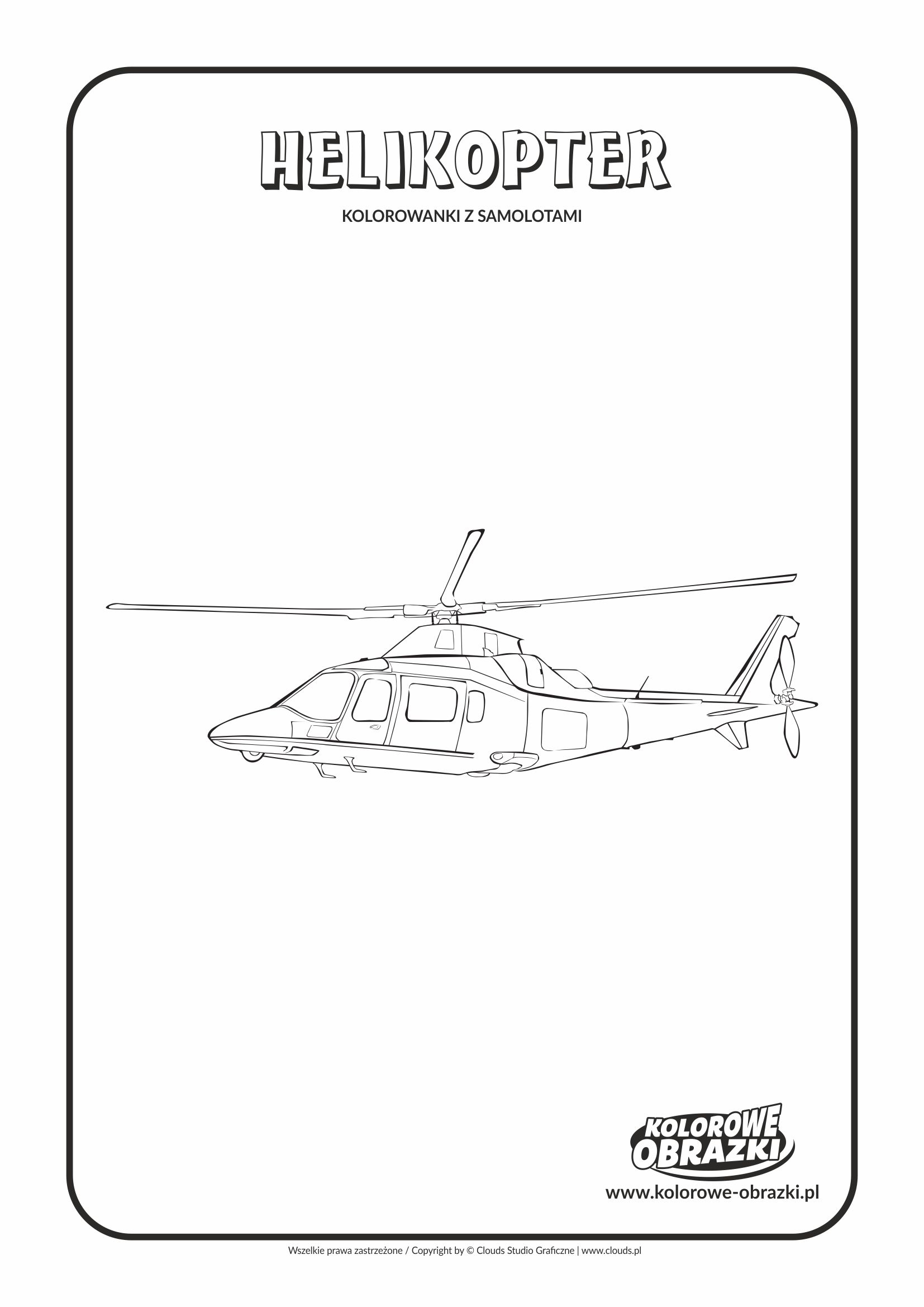 Kolorowanki dla dzieci - Pojazdy / Helikopter. Kolorowanka z helikopterem