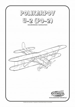 Kolorowanki dla dzieci - Pojazdy / Polikarpov U-2 (Po-2). Kolorowanka z Polikarpovem U-2 (Po-2)