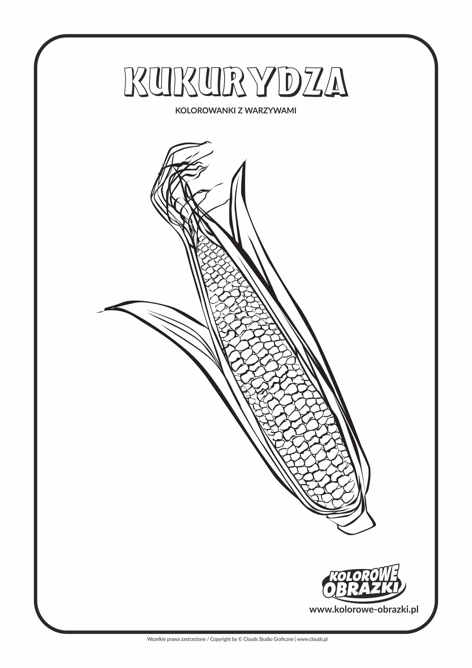 Kolorowanki dla dzieci - Rośliny / Kukurydza. Kolorowanka z kukurydzą
