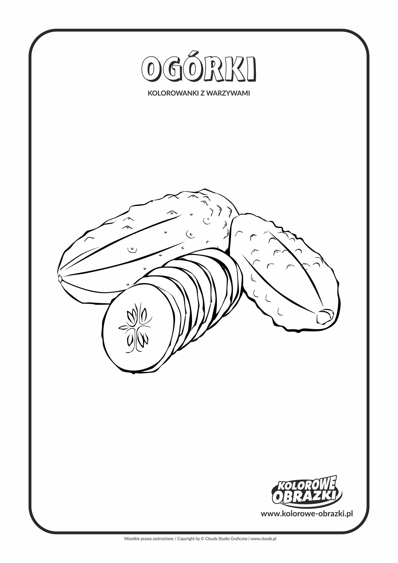 Kolorowanki dla dzieci - Rośliny / Ogórki. Kolorowanka z ogórkami