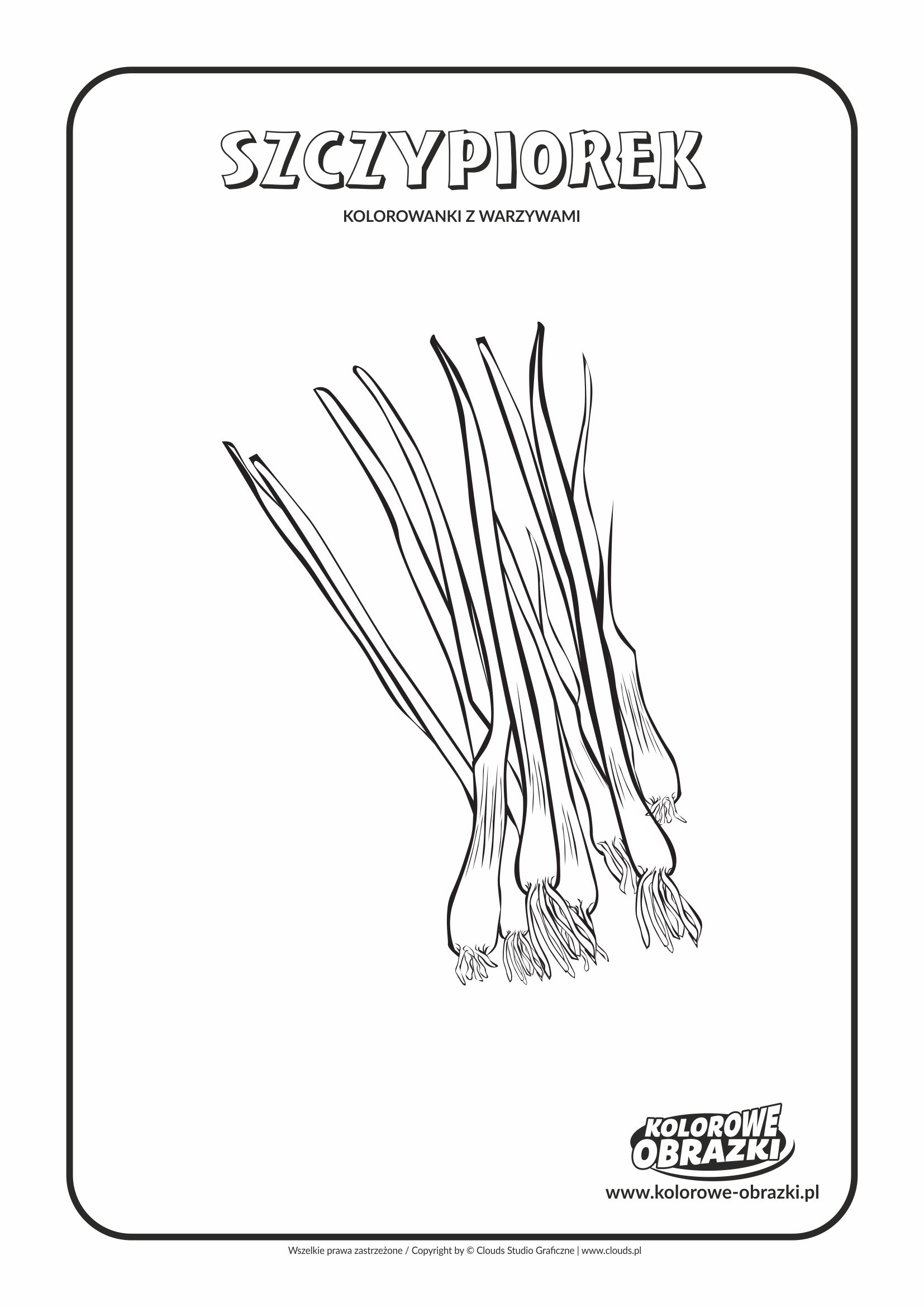 Kolorowanki dla dzieci - Rośliny / Szczypiorek. Kolorowanka ze szczypiorkiem