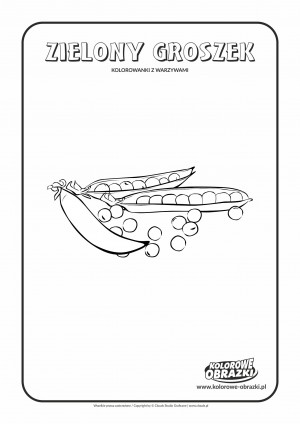 Kolorowanki dla dzieci - Rośliny / Zielony groszek. Kolorowanka z zielonym groszkiem