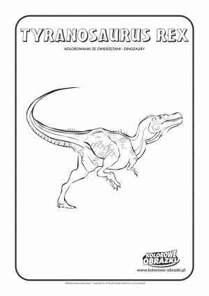Kolorowanki dla dzieci - Zwierzęta / Tyranosaurus Rex. Kolorowanka z Tyranosaurusem Rex