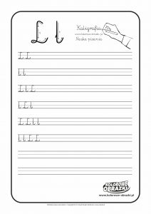 Kaligrafia dla dzieci - Ćwiczenia kaligraficzne / Litera L. Nauka pisania litery L