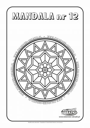 Kolorowanki dla dzieci - Mandale / Mandala nr 12. Kolorowanka z mandalą