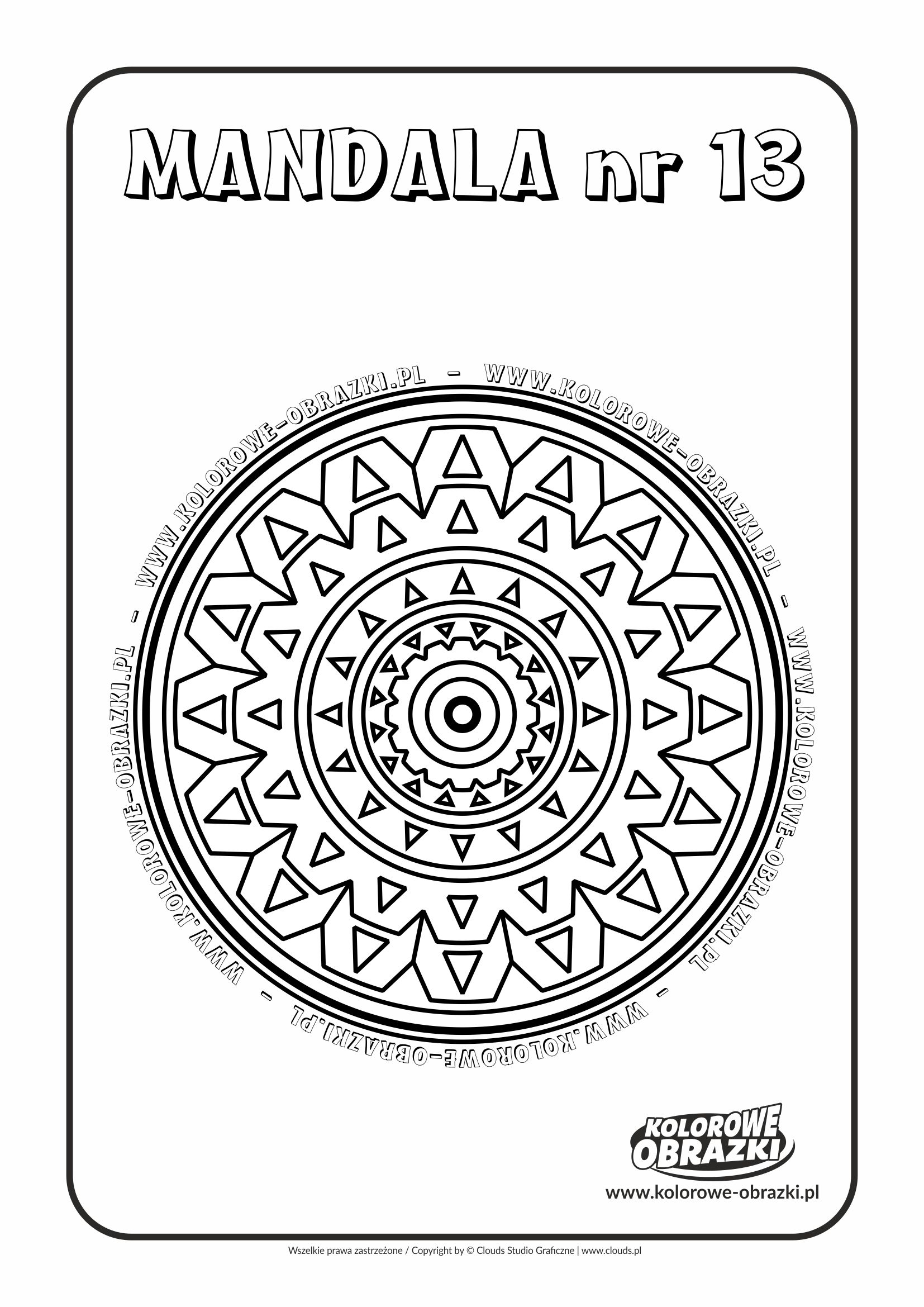 Kolorowanki dla dzieci - Mandale / Mandala nr 13. Kolorowanka z mandalą