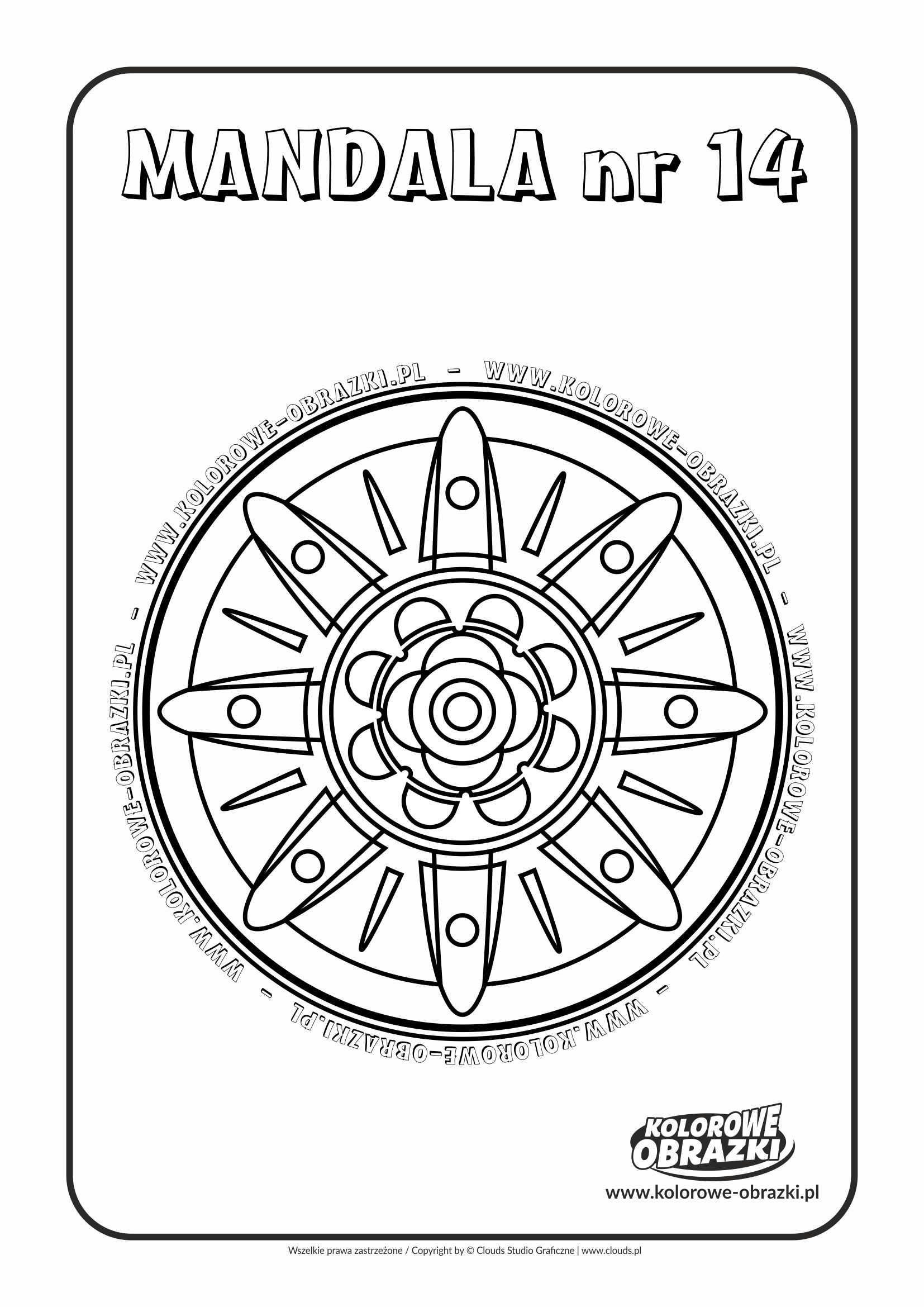 Kolorowanki dla dzieci - Mandale / Mandala nr 14. Kolorowanka z mandalą