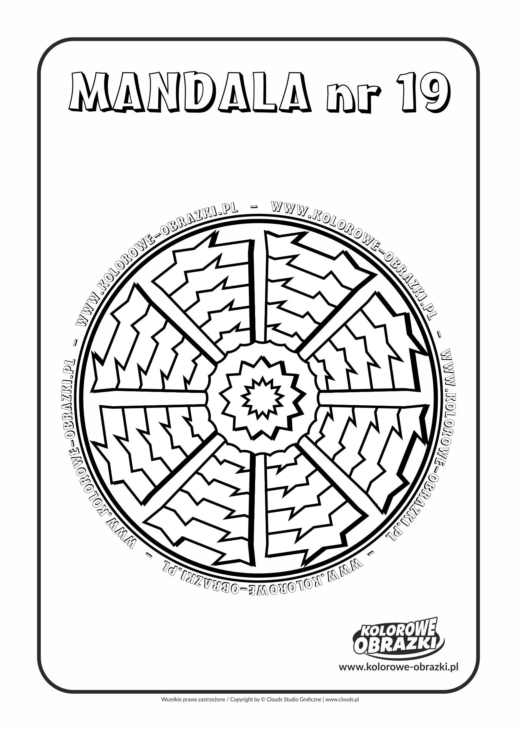 Kolorowanki dla dzieci - Mandale / Mandala nr 19. Kolorowanka z mandalą