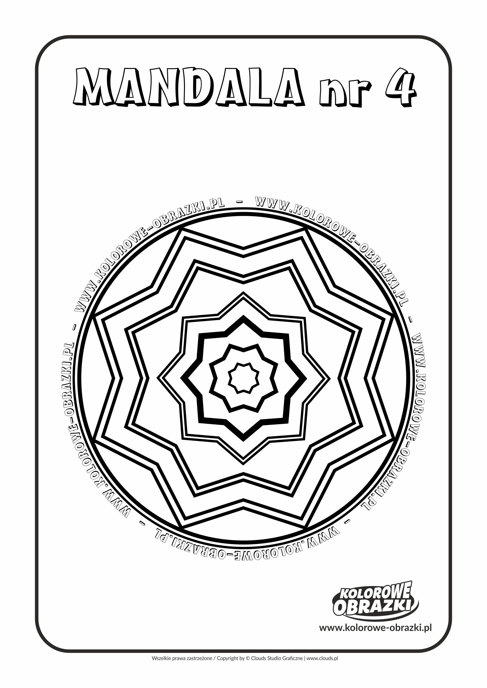 Kolorowanki dla dzieci - Mandale / Mandala nr 4. Kolorowanka z mandalą