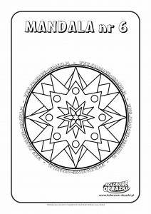 Kolorowanki dla dzieci - Mandale / Mandala nr 6. Kolorowanka z mandalą