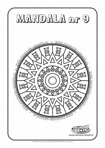 Kolorowanki dla dzieci - Mandale / Mandala nr 9. Kolorowanka z mandalą