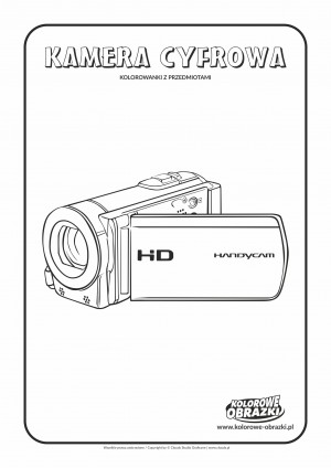 Kolorowanki dla dzieci - Przedmioty / Kamera cyfrowa. Kolorowanka z kamerą cyfrową