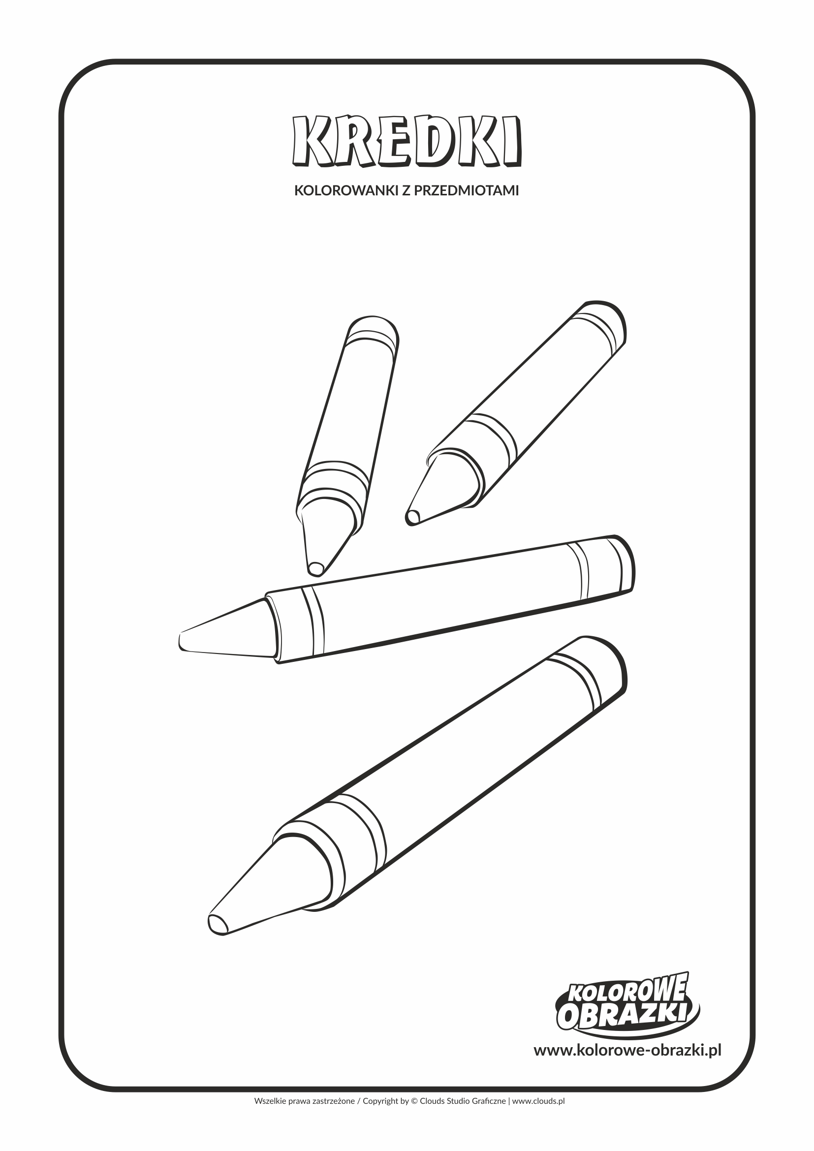 Kolorowanki dla dzieci - Przedmioty / Kredki. Kolorowanka z kredkami
