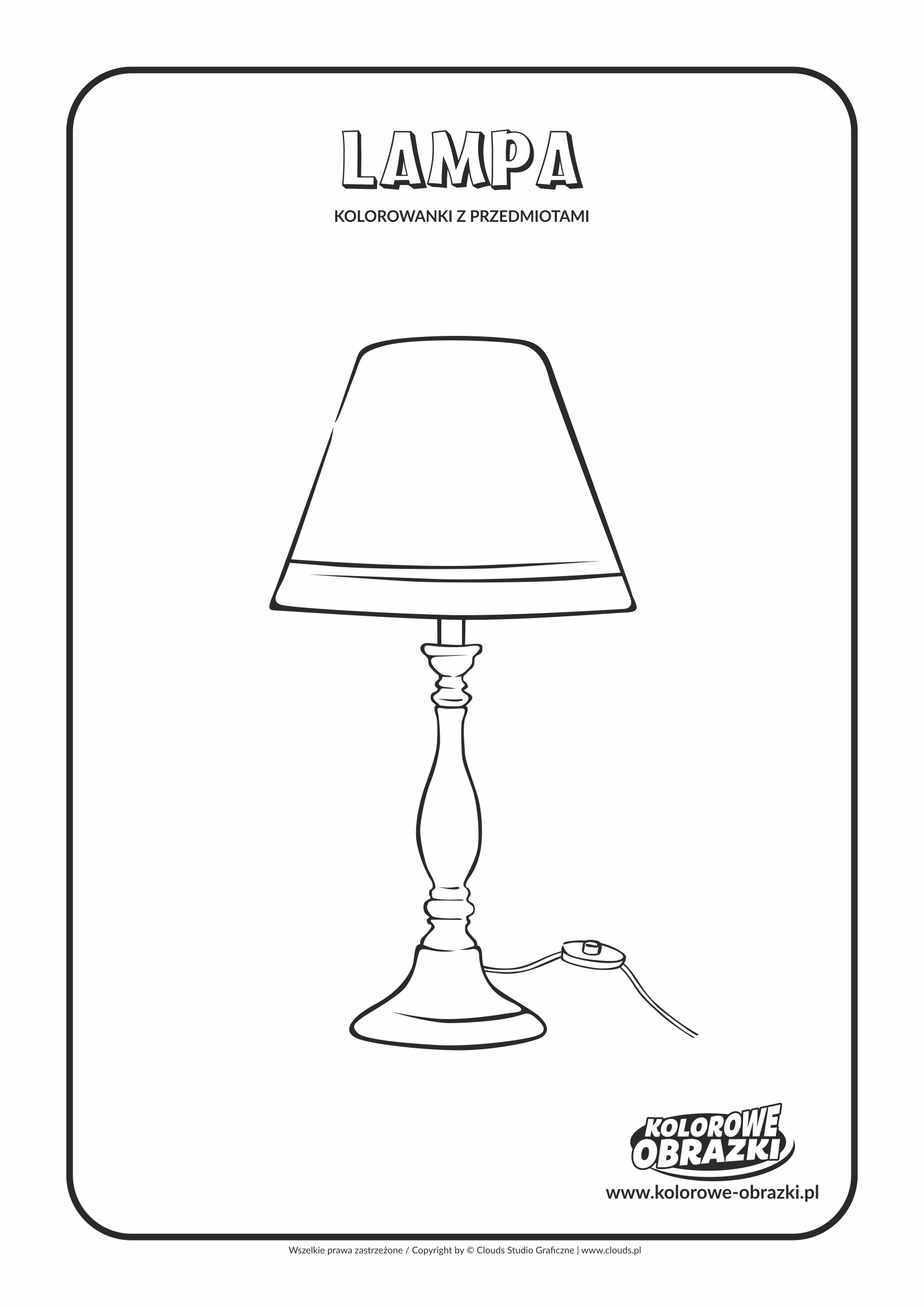 Kolorowanki dla dzieci - Przedmioty / Lampa. Kolorowanka z lampą