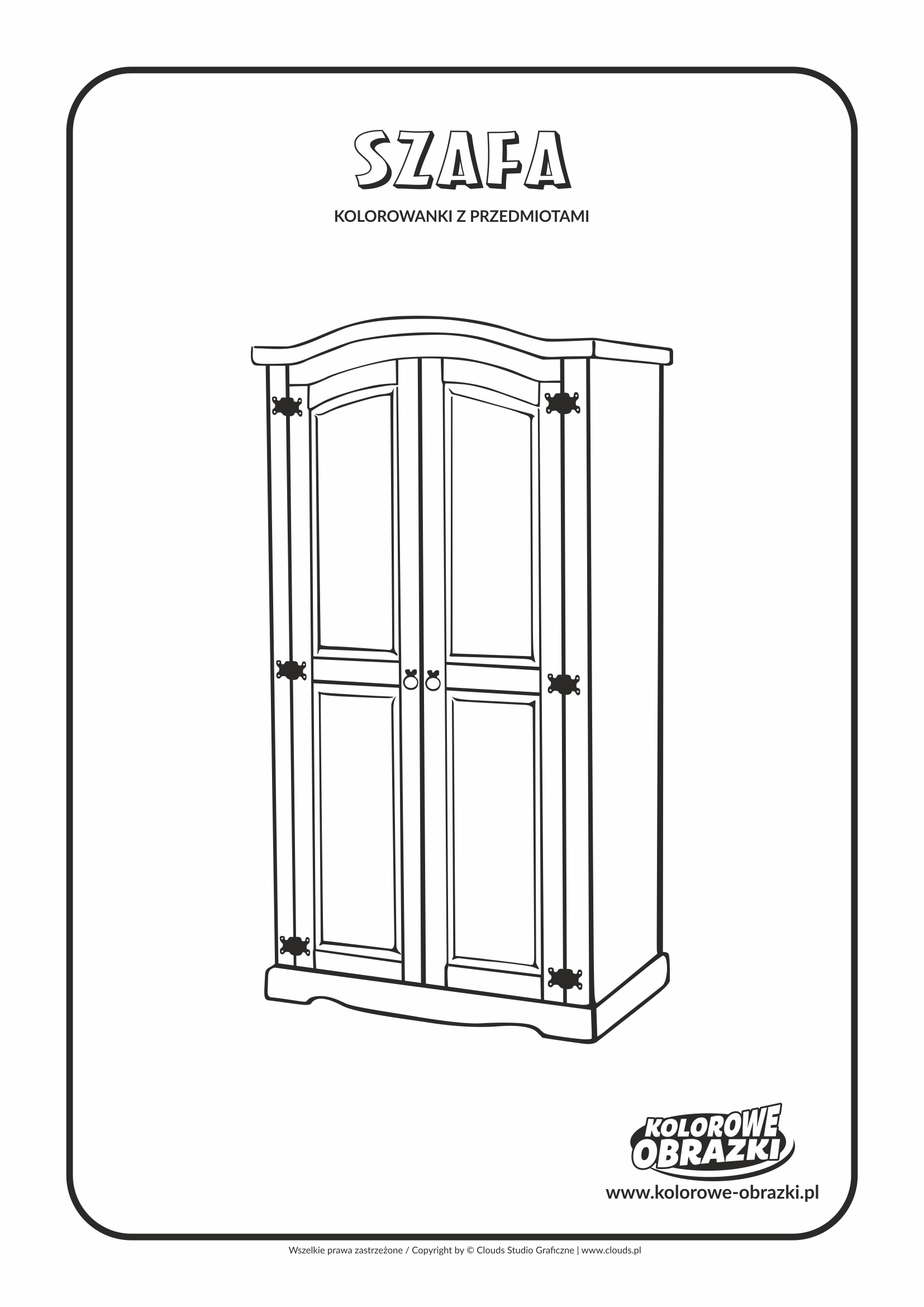 Kolorowanki dla dzieci - Przedmioty / Szafa. Kolorowanka z szafą