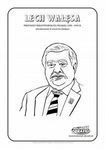 Kolorowanki dla dzieci - Znane osoby / Lech Wałęsa. Kolorowanka z Lechem Wałęsą