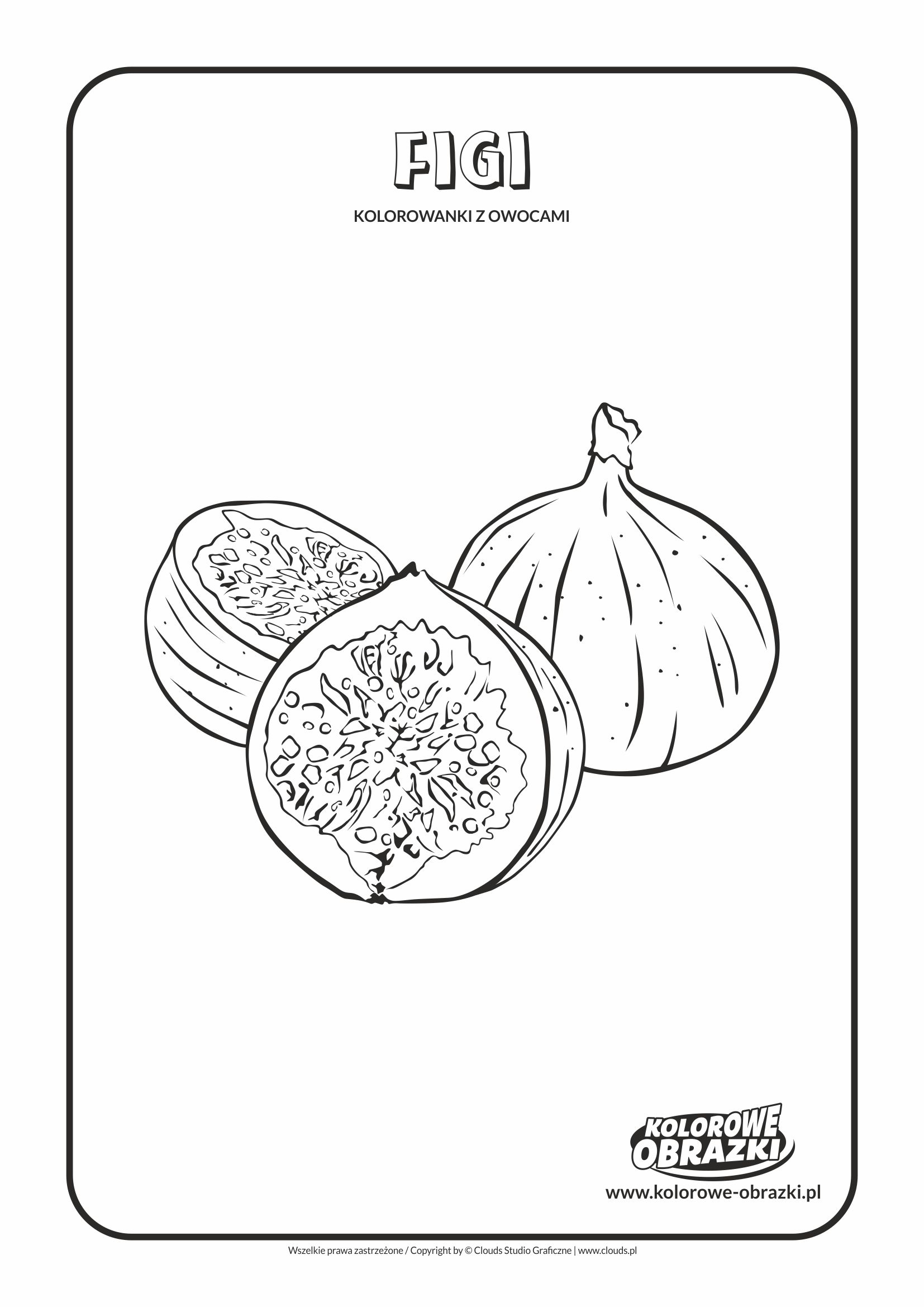 Kolorowanki dla dzieci - Rośliny / Figi. Kolorowanka z figami