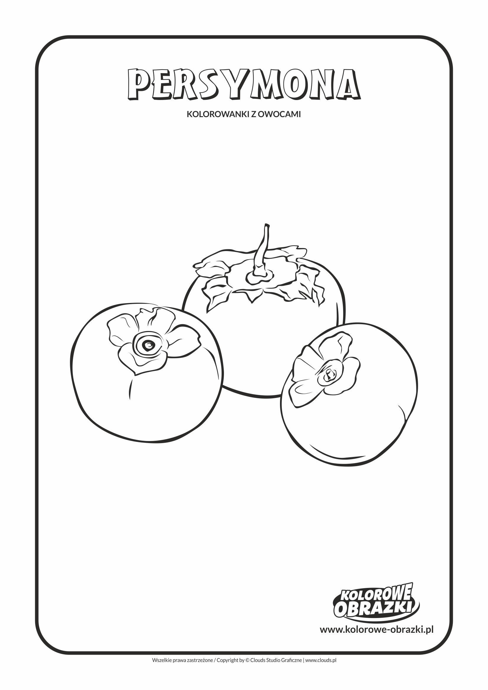 Kolorowanki dla dzieci - Rośliny / Persymona. Kolorowanka z persymoną