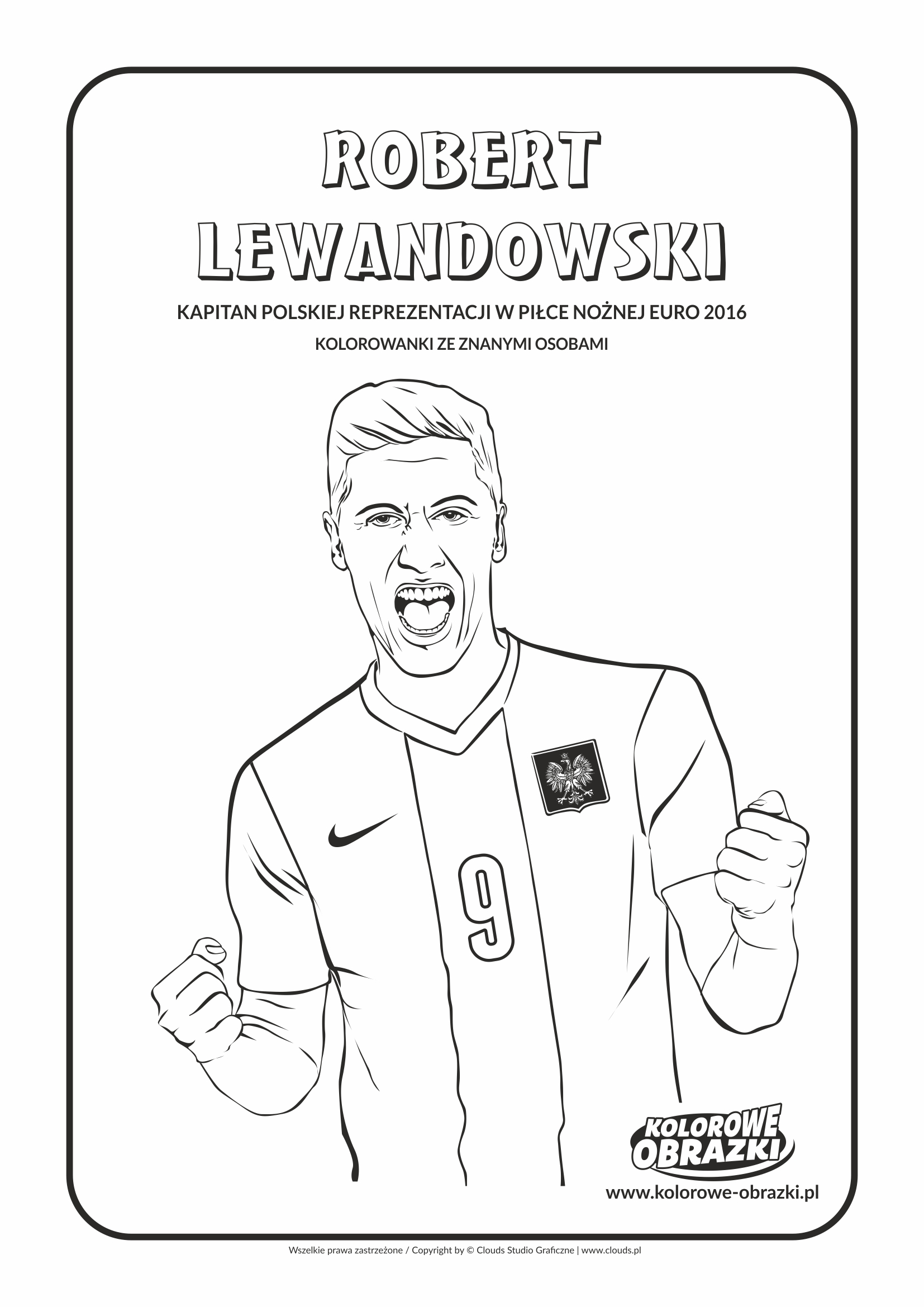 Kolorowanki Robert Lewandowski, Kolorowanka z Robertem Lewandowskim.