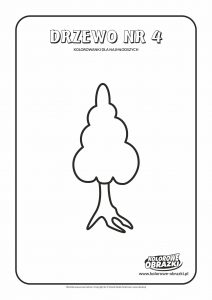 Proste kolorowanki dla najmłodszych - Drzewa / Drzewo nr 4. Kolorowanka z drzewem