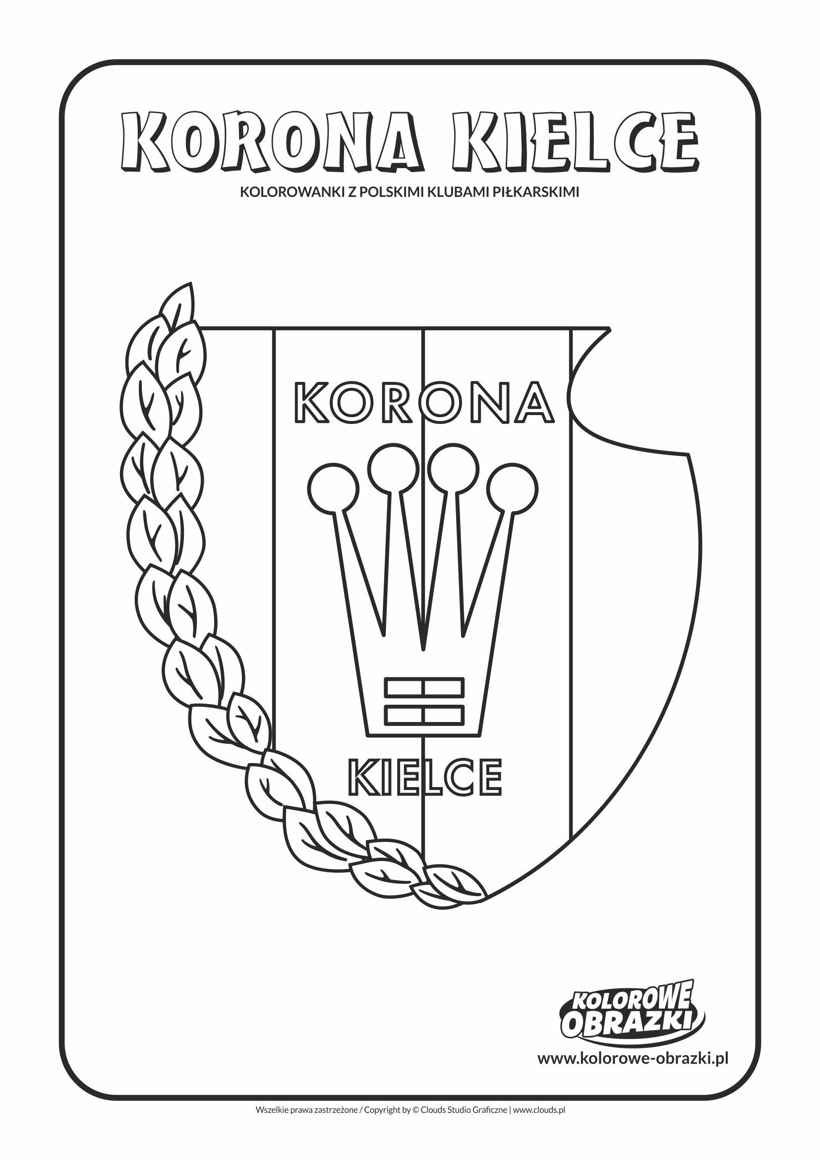 Kolorowanki dla dzieci - Polskie kluby piłkarskie / Korona Kielce. Kolorowanka z polskimi klubami piłkarskimi