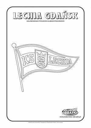 Kolorowanki dla dzieci - Polskie kluby piłkarskie / Lechia Gdańsk. Kolorowanka z polskimi klubami piłkarskimi