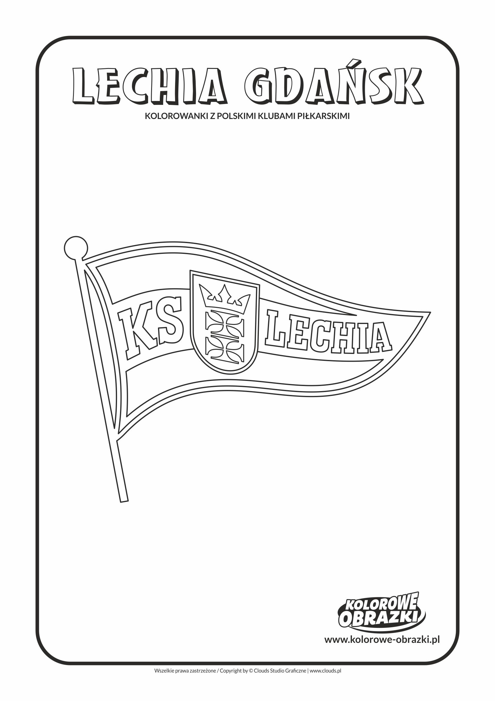 Kolorowanki dla dzieci - Polskie kluby piłkarskie / Lechia Gdańsk. Kolorowanka z polskimi klubami piłkarskimi