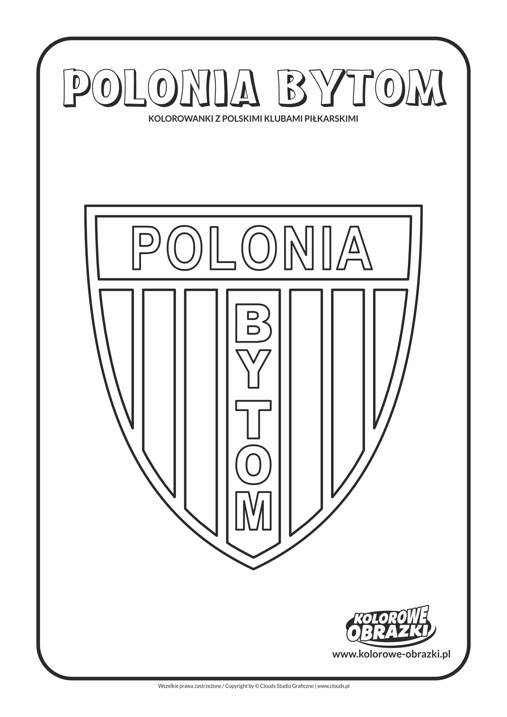 Kolorowanki dla dzieci - Polskie kluby piłkarskie / Polonia Bytom. Kolorowanka z polskimi klubami piłkarskimi